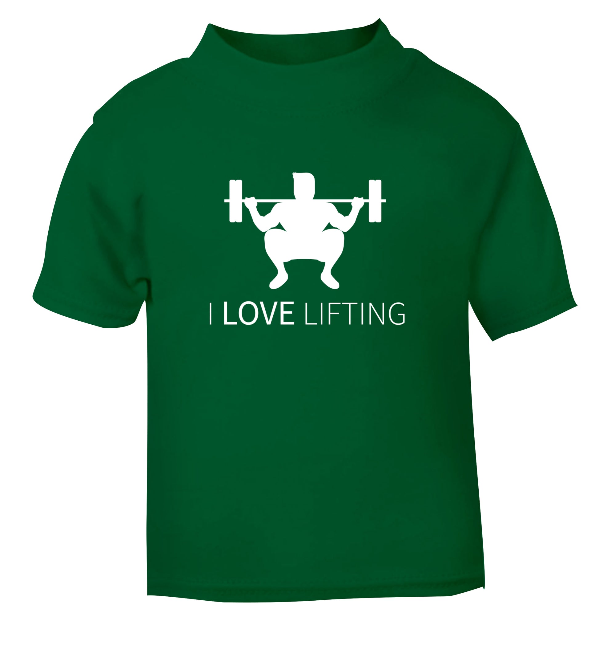 I Love Lifting green Baby Toddler Tshirt 2 Years