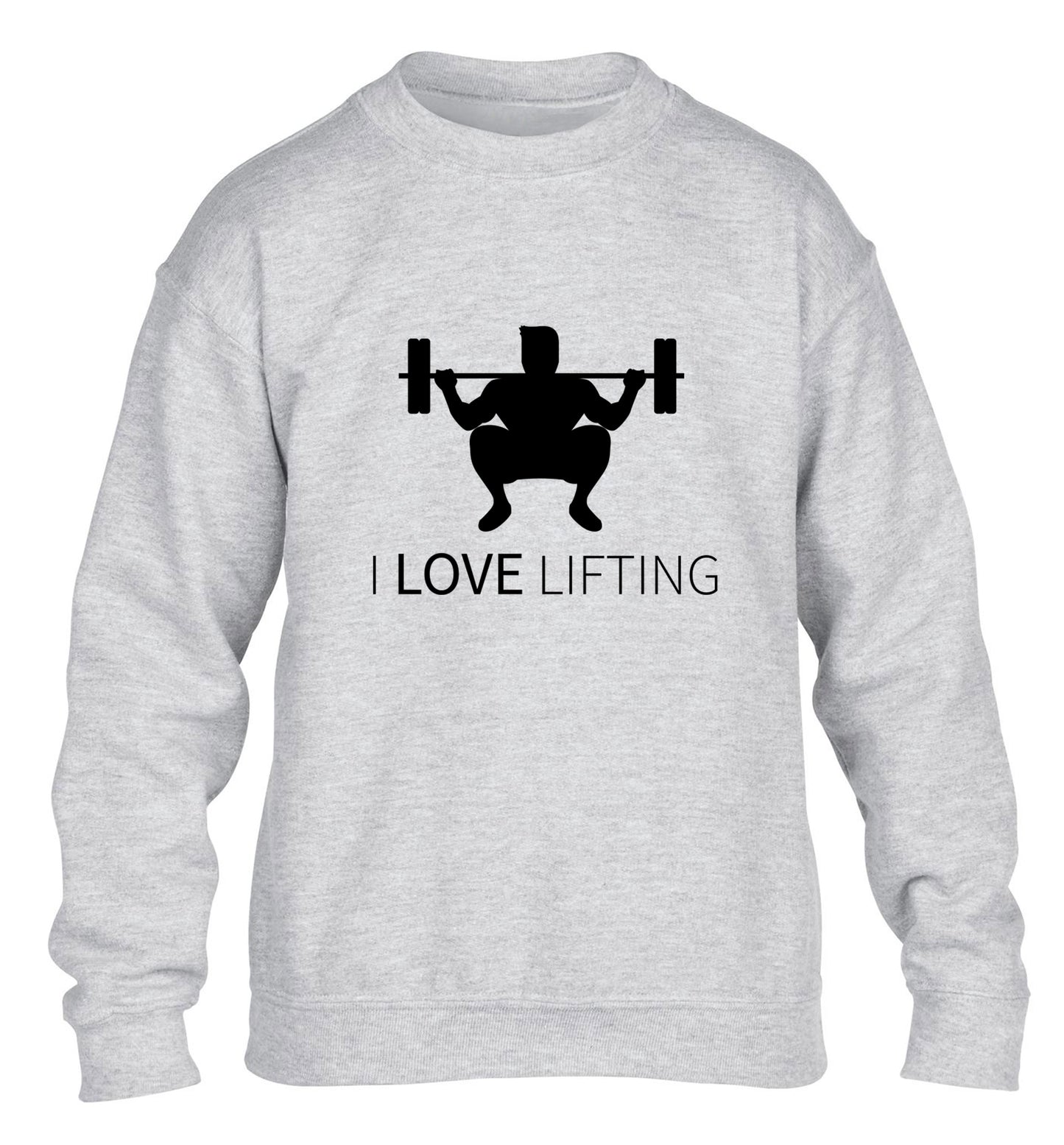 I Love Lifting children's grey sweater 12-13 Years