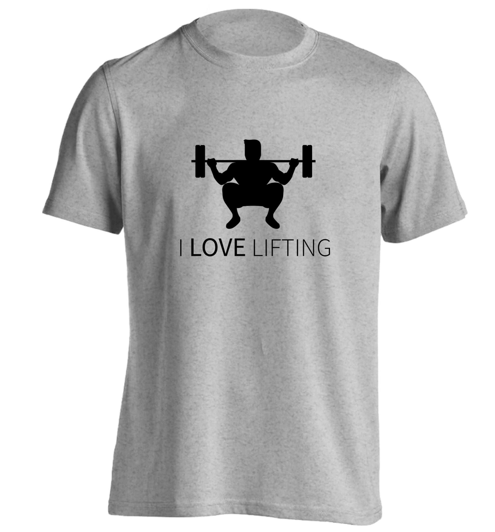 I Love Lifting adults unisex grey Tshirt 2XL