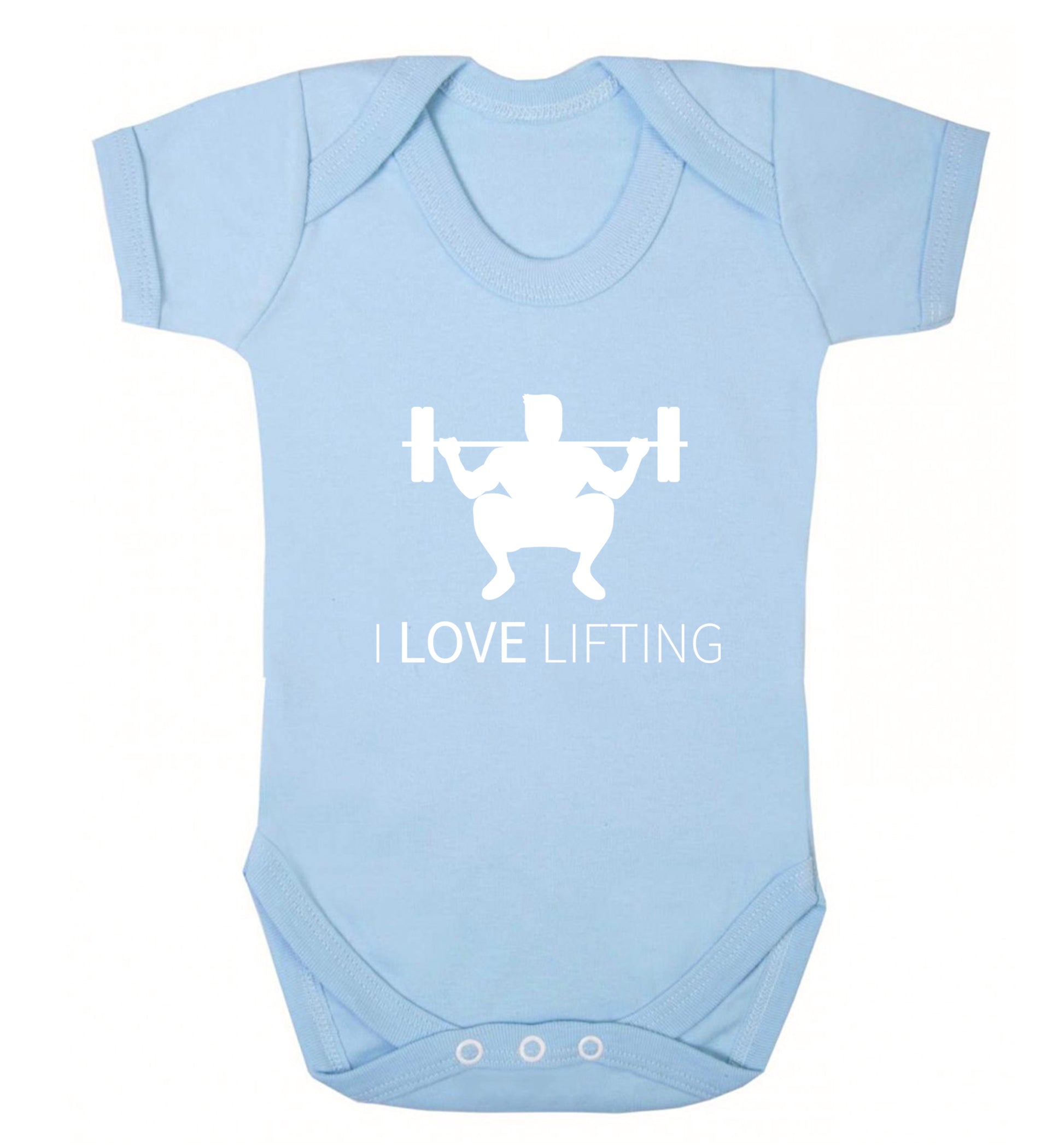 I Love Lifting Baby Vest pale blue 18-24 months