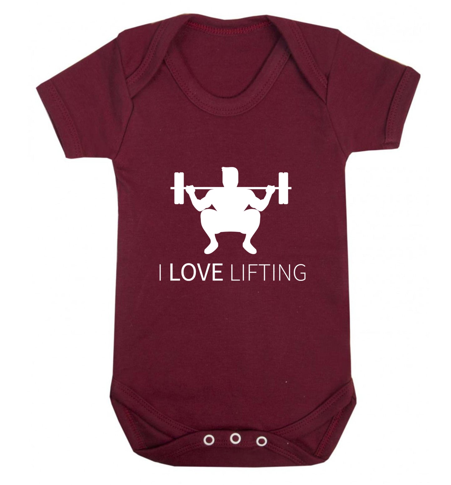 I Love Lifting Baby Vest maroon 18-24 months