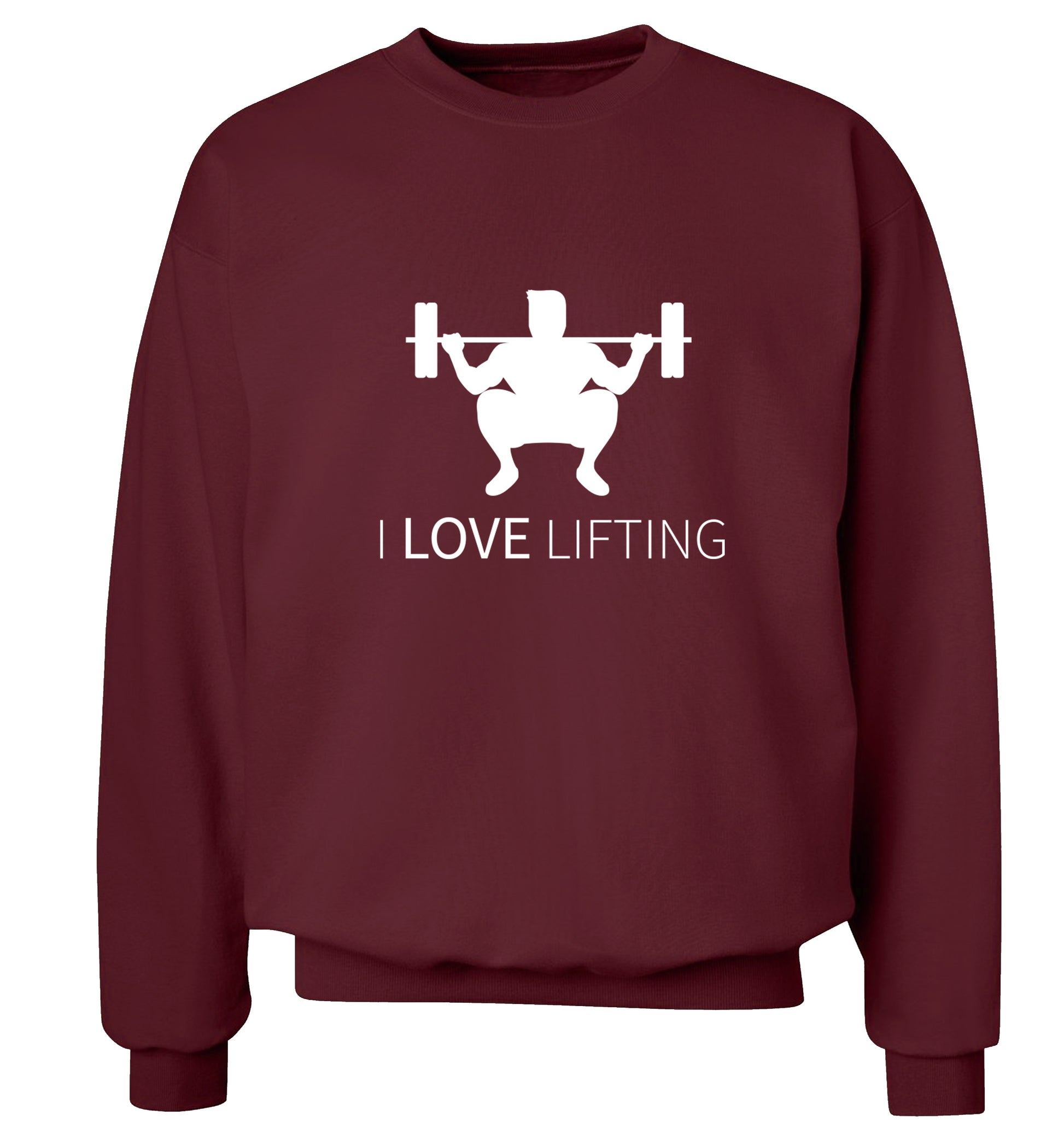 I Love Lifting Adult's unisex maroon Sweater 2XL