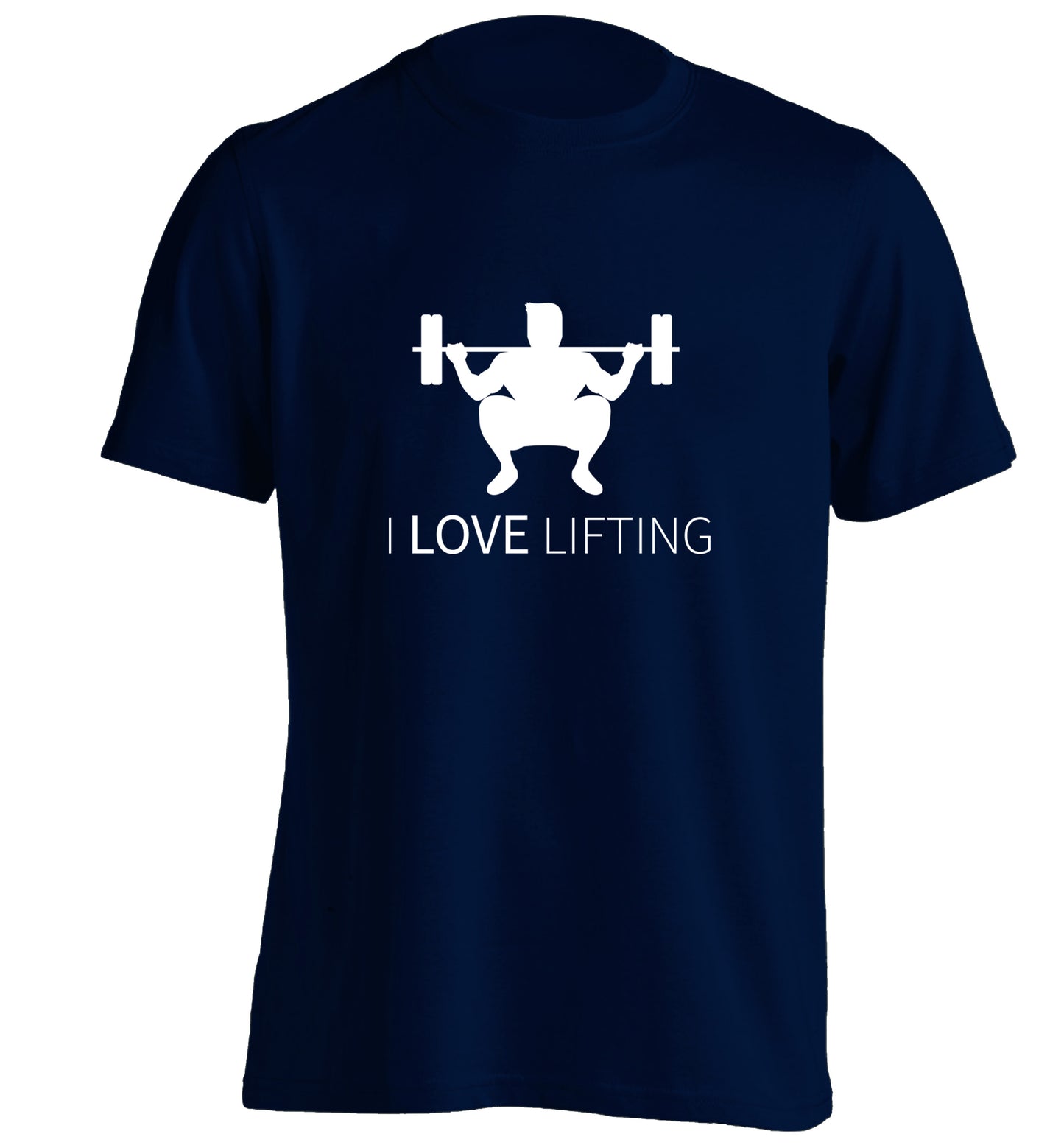 I Love Lifting adults unisex navy Tshirt 2XL