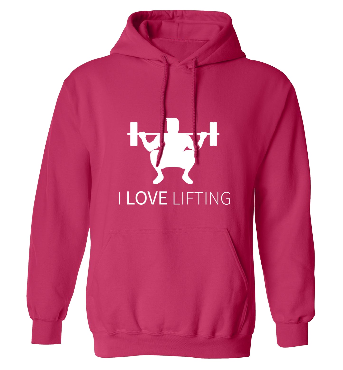 I Love Lifting adults unisex pink hoodie 2XL