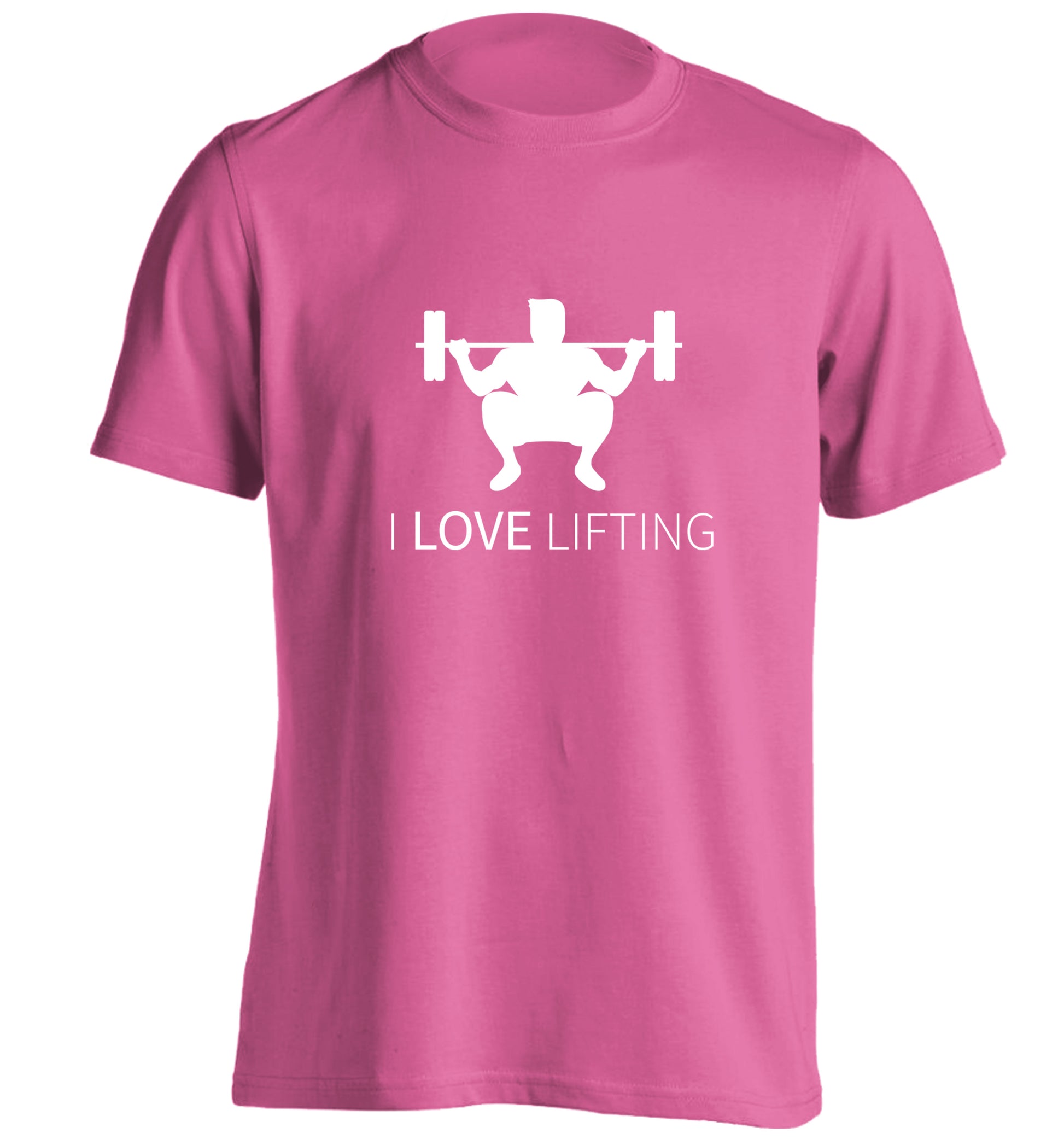 I Love Lifting adults unisex pink Tshirt 2XL