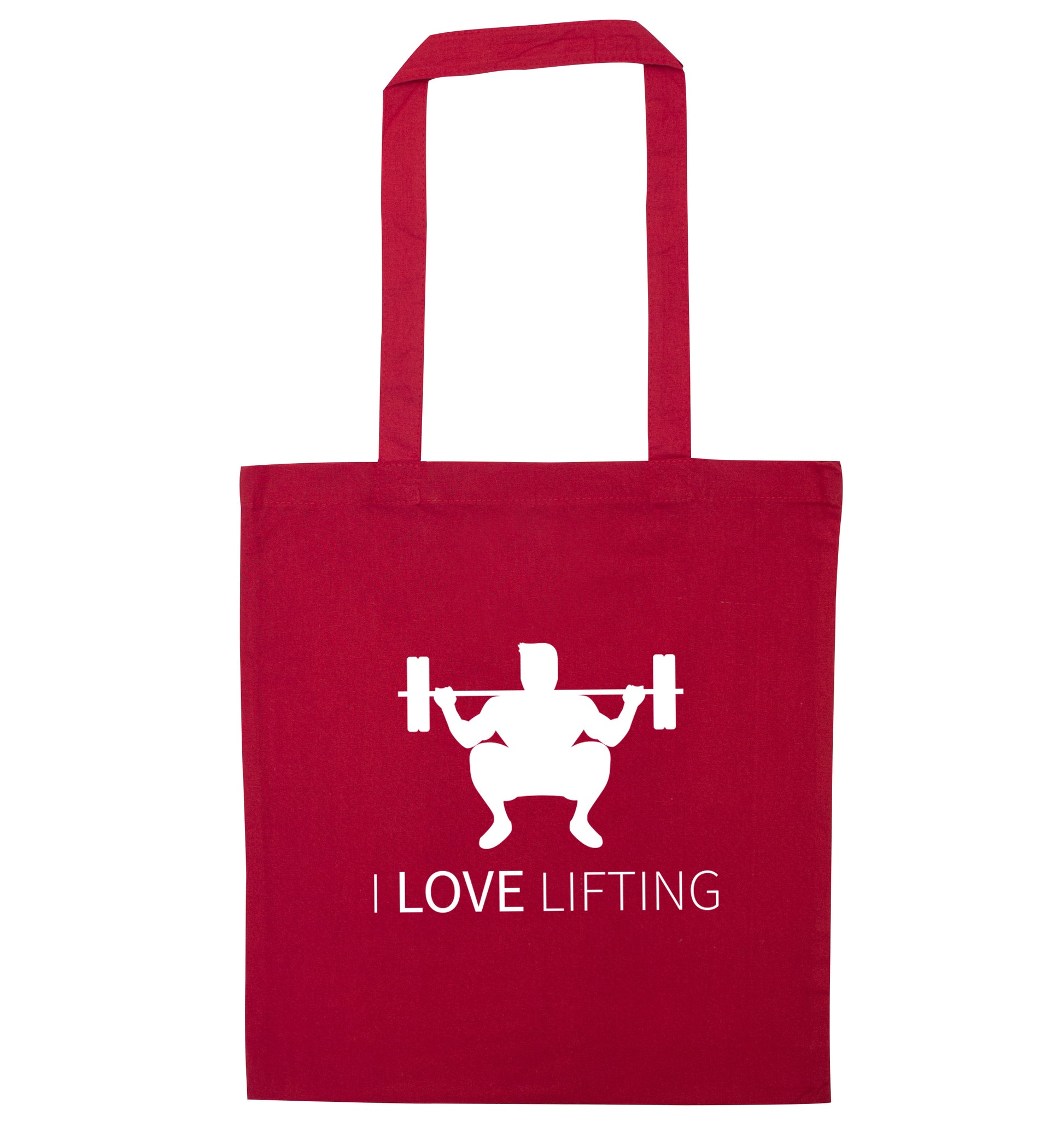 I Love Lifting red tote bag