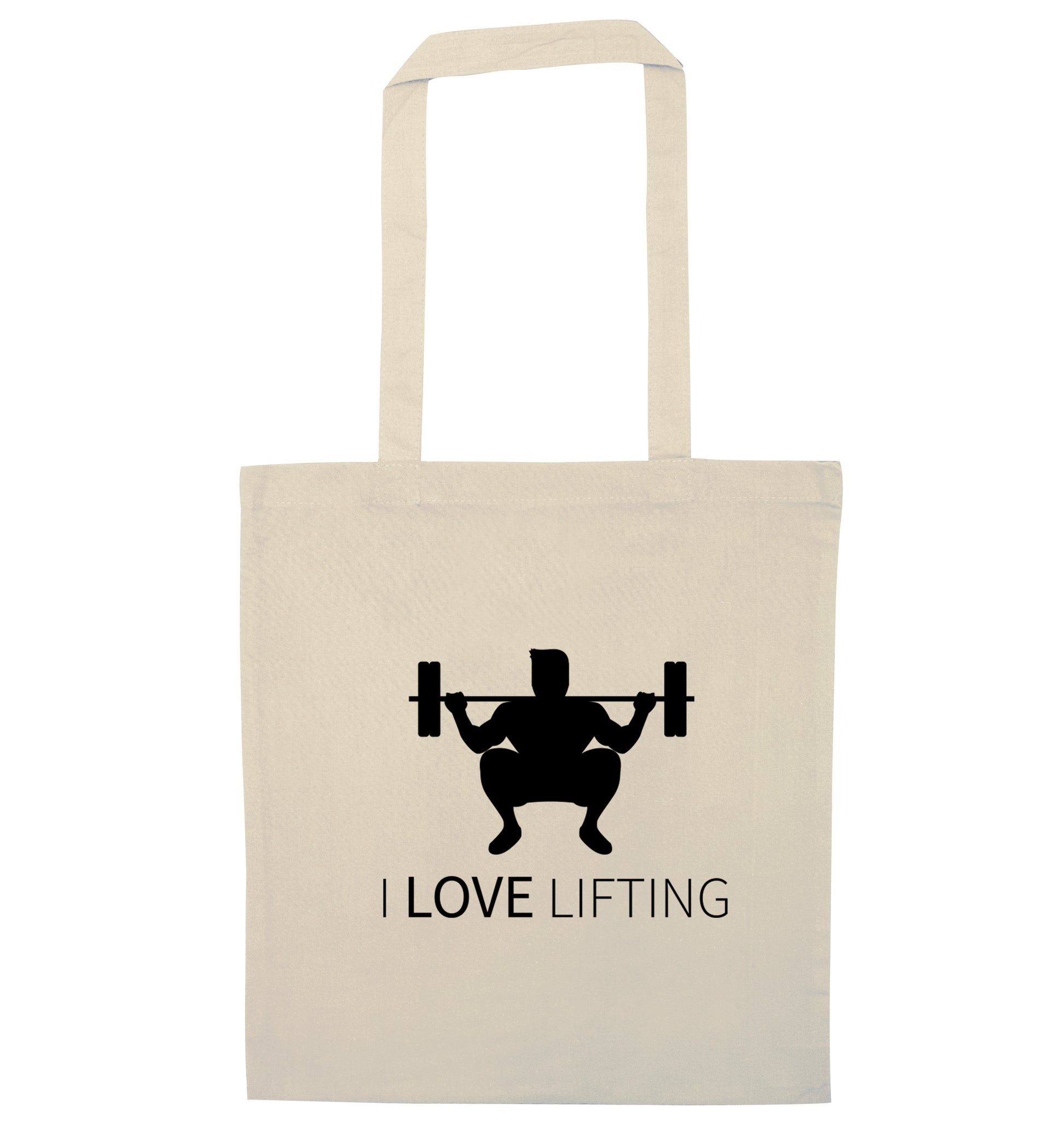 I Love Lifting natural tote bag