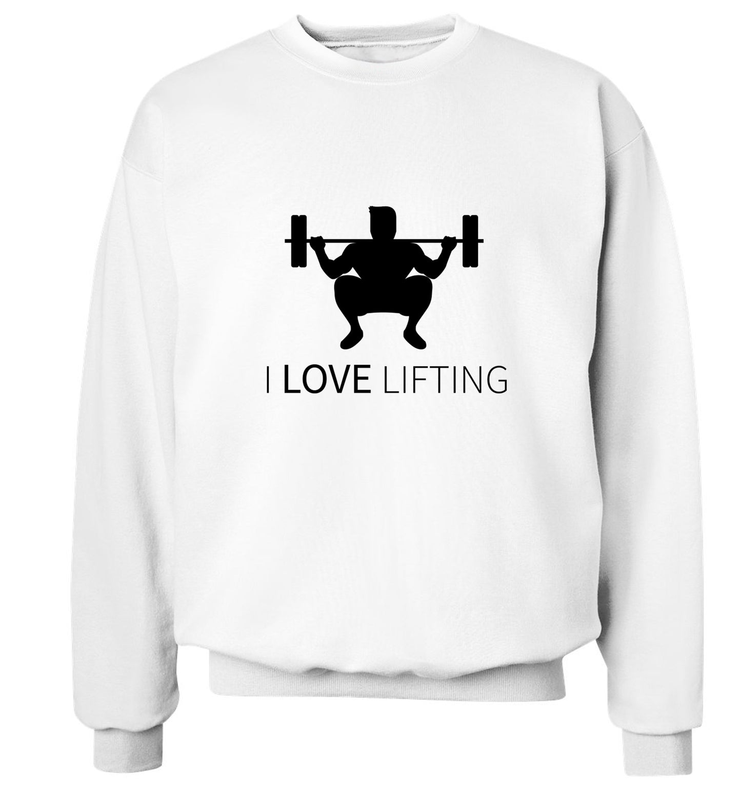 I Love Lifting Adult's unisex white Sweater 2XL