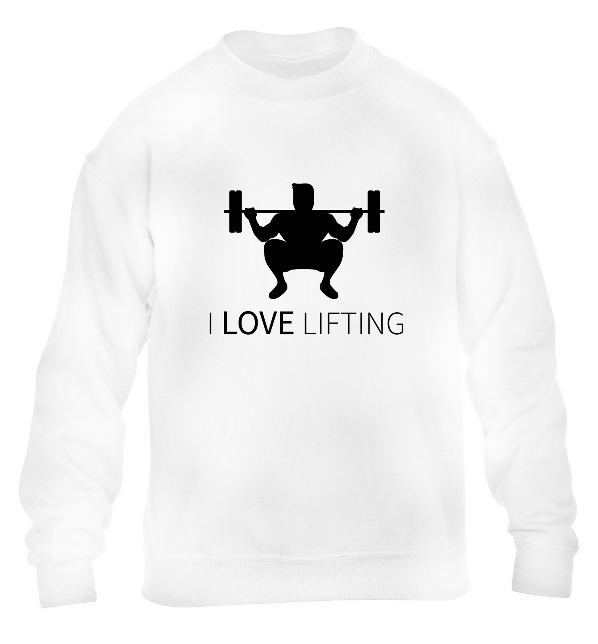 I Love Lifting children's white sweater 12-13 Years