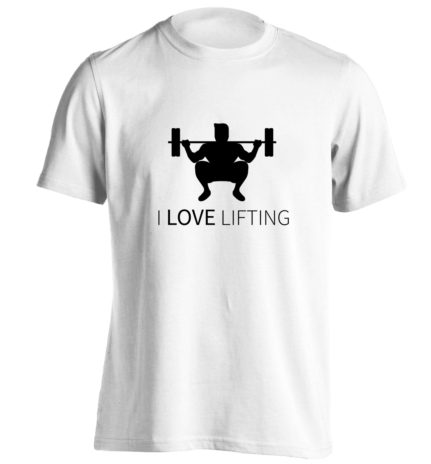 I Love Lifting adults unisex white Tshirt 2XL