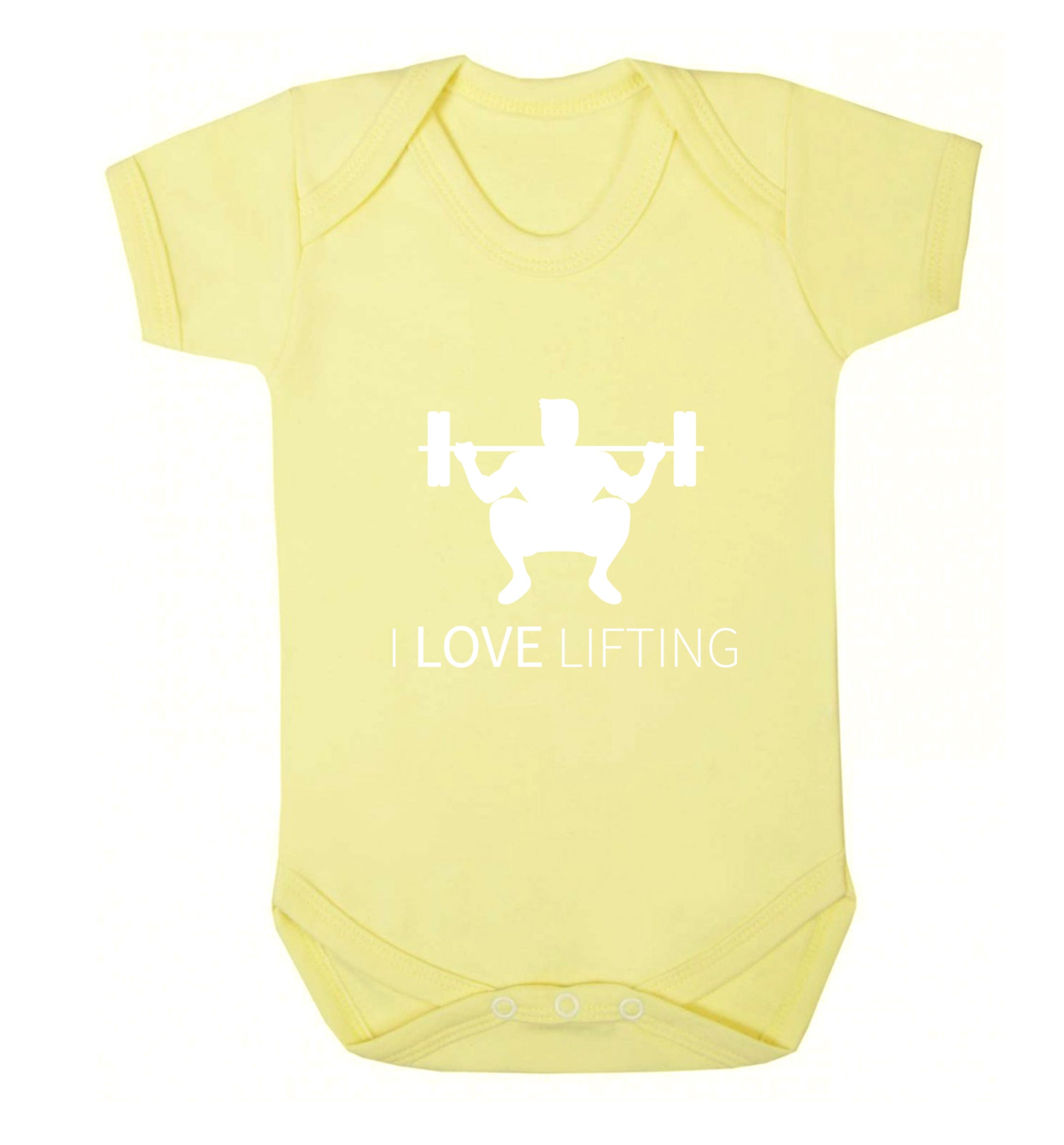 I Love Lifting Baby Vest pale yellow 18-24 months