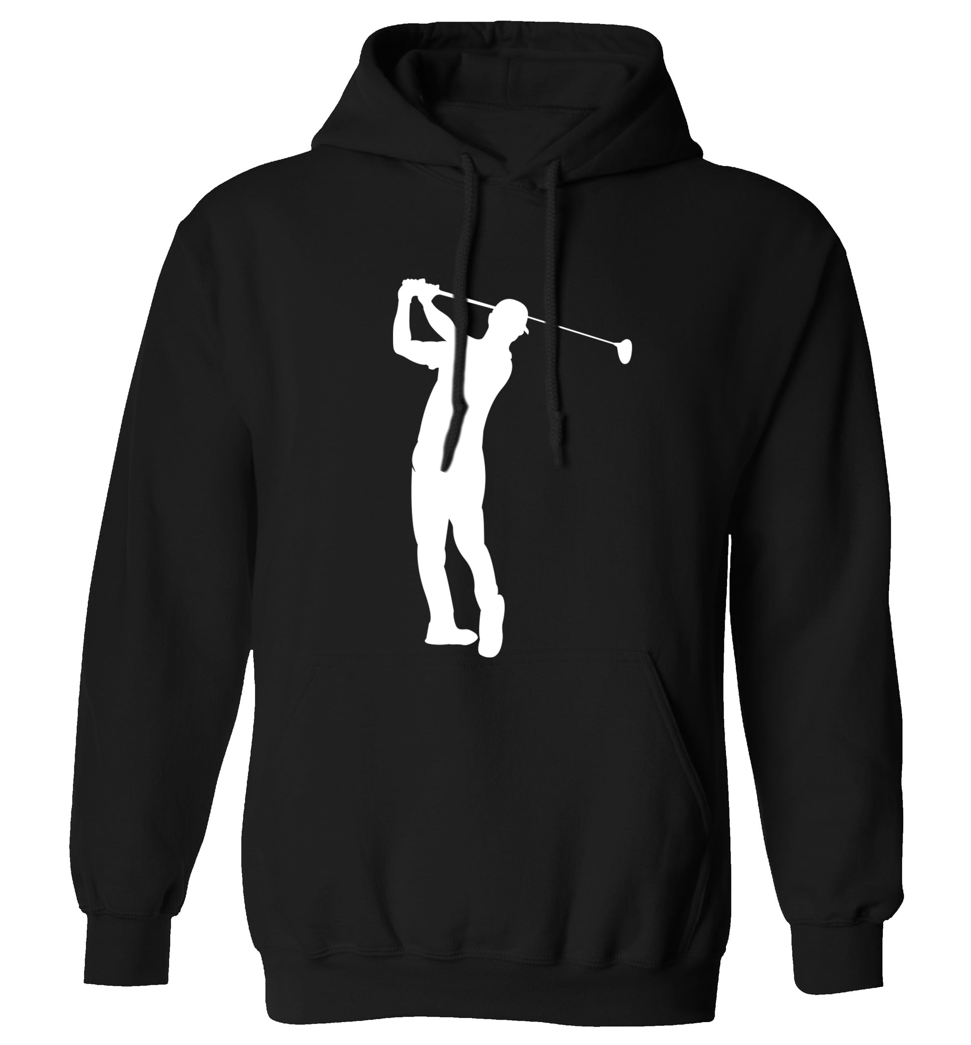 Golfer Illustration adults unisex black hoodie 2XL