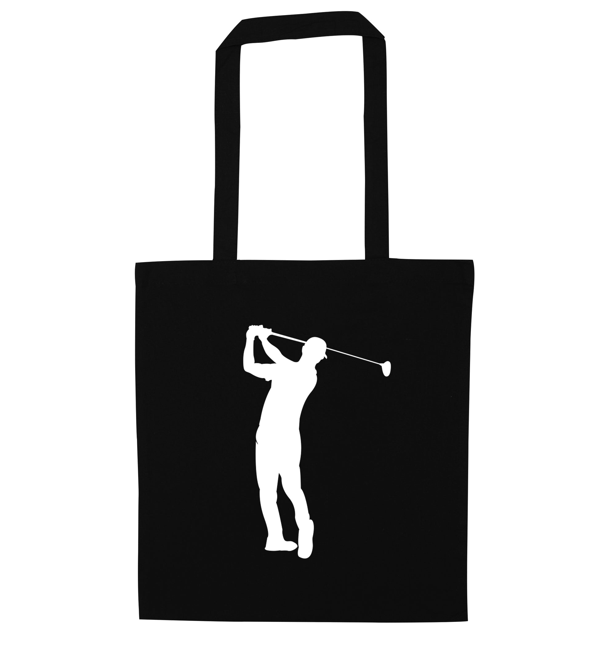 Golfer Illustration black tote bag