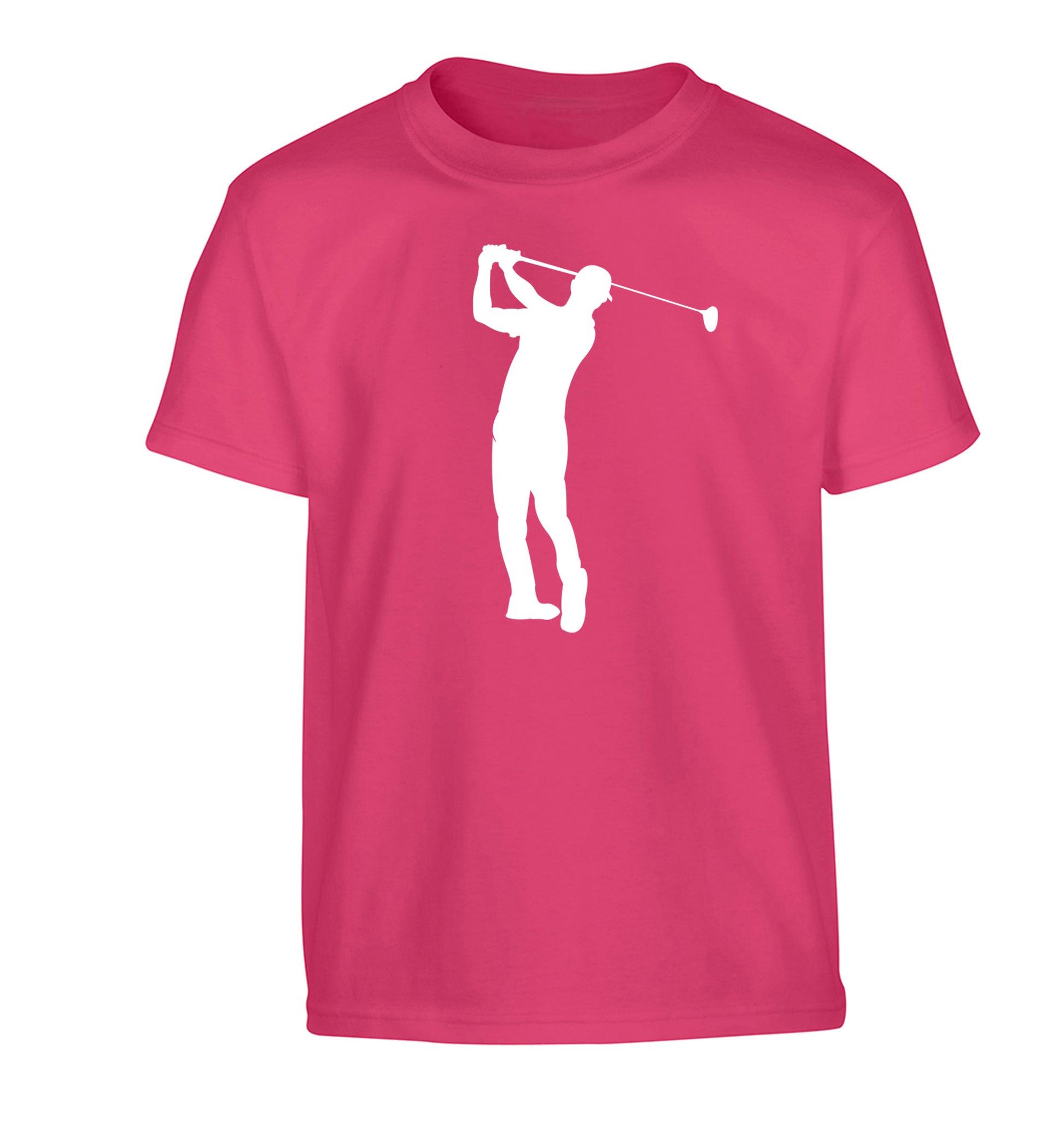Golfer Illustration Children's pink Tshirt 12-13 Years