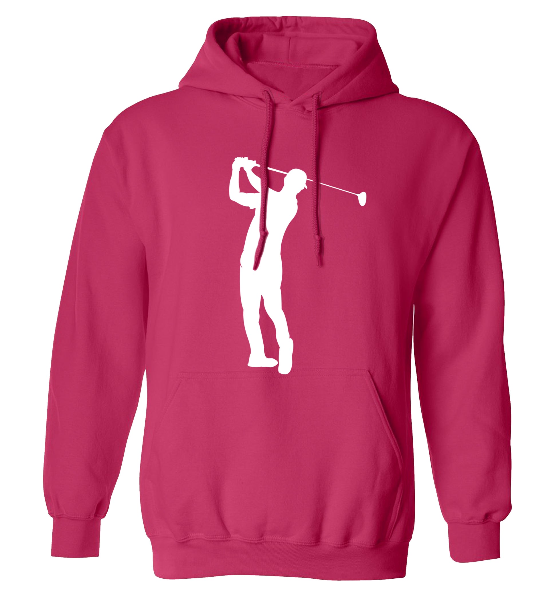 Golfer Illustration adults unisex pink hoodie 2XL