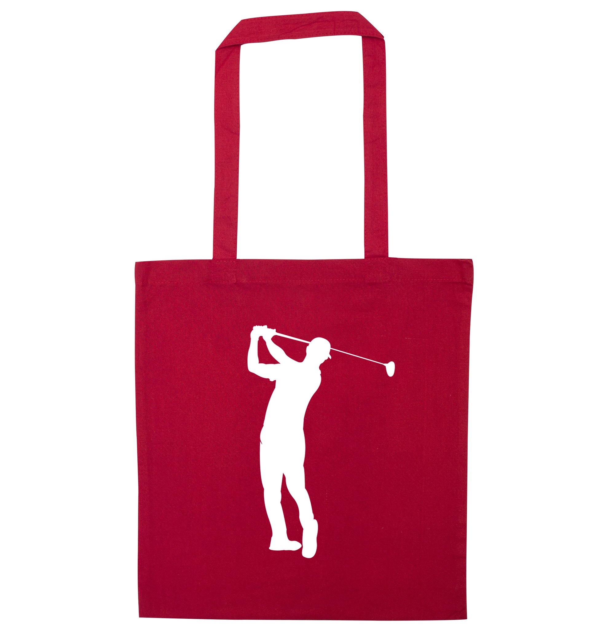 Golfer Illustration red tote bag