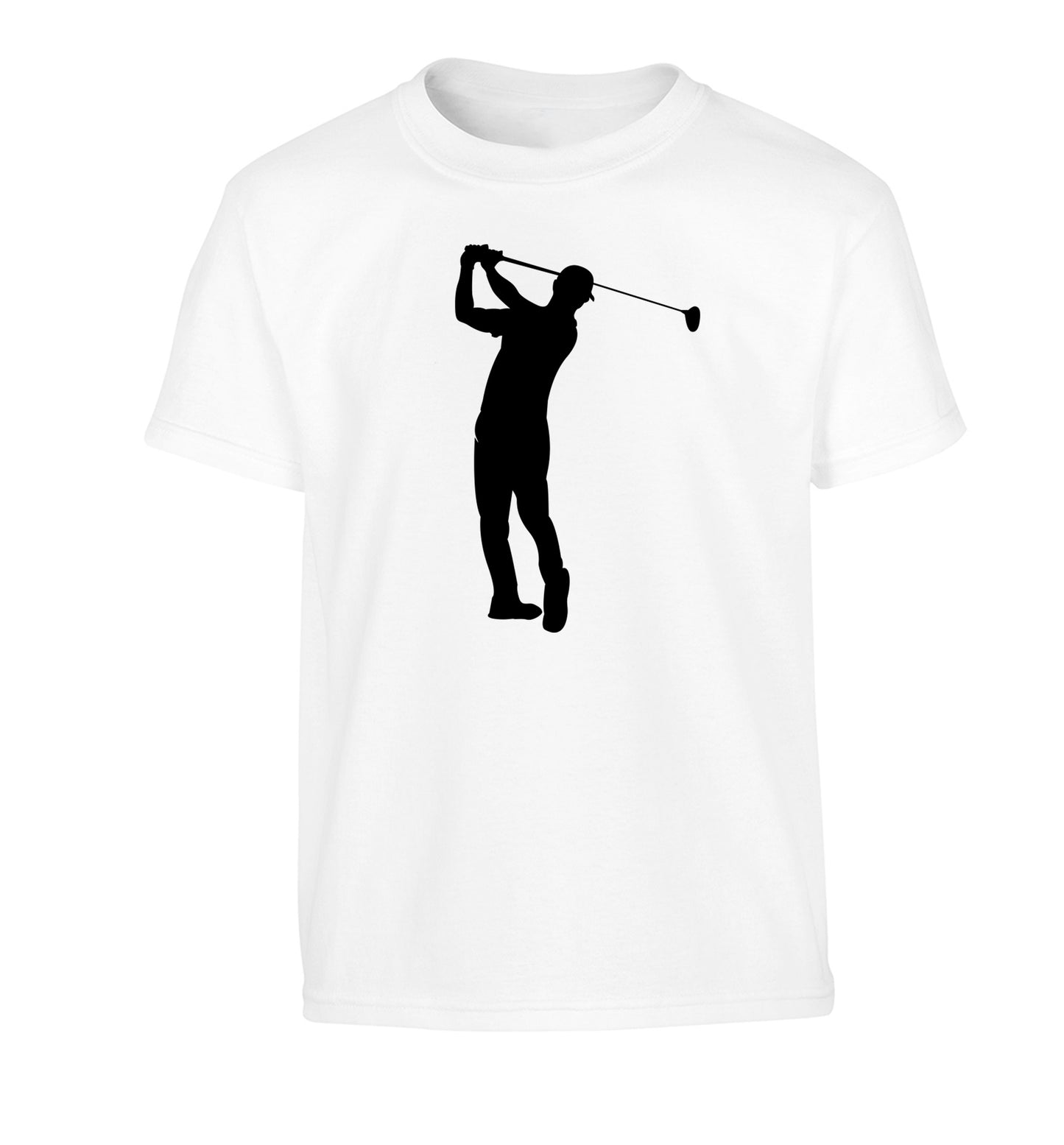 Golfer Illustration Children's white Tshirt 12-13 Years