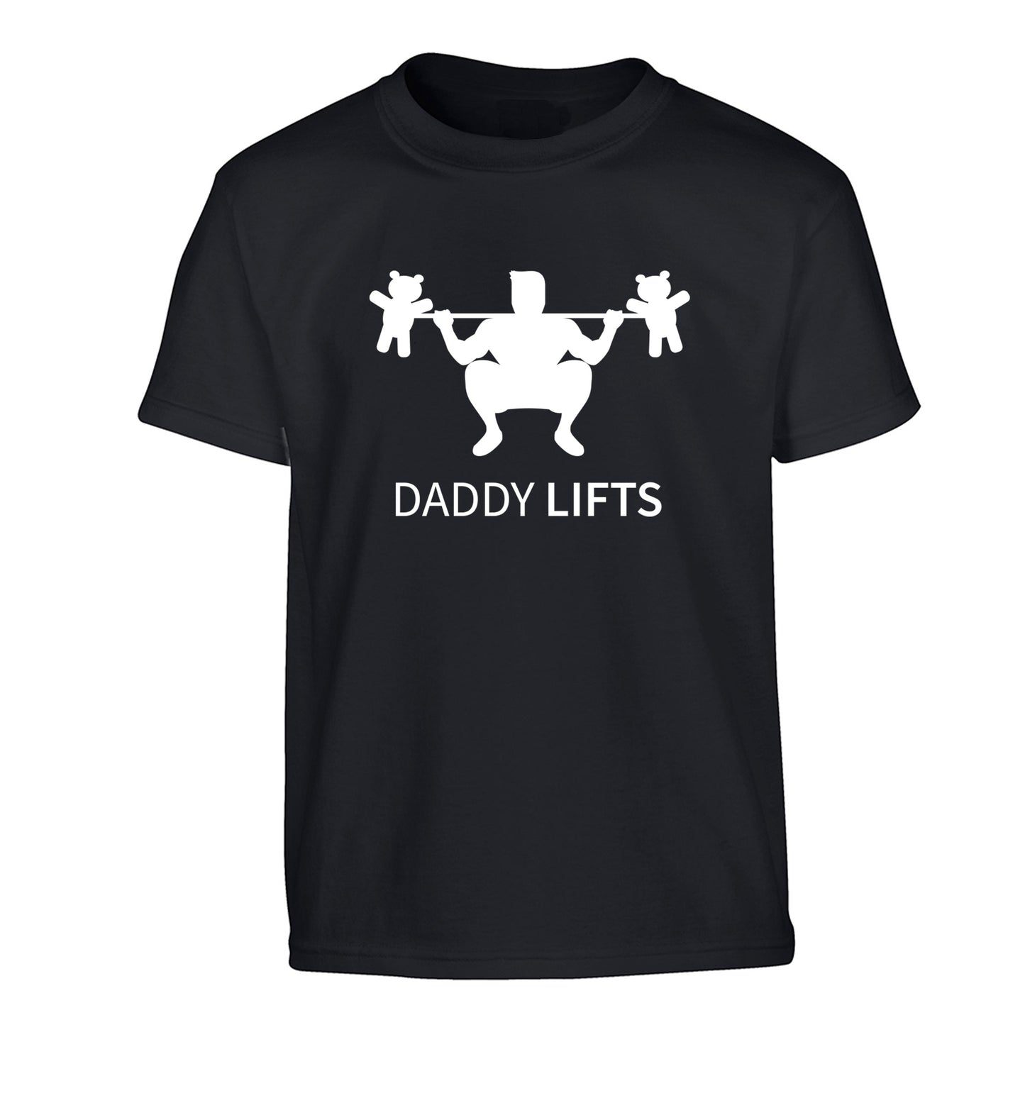 Daddy lifts Children's black Tshirt 12-13 Years