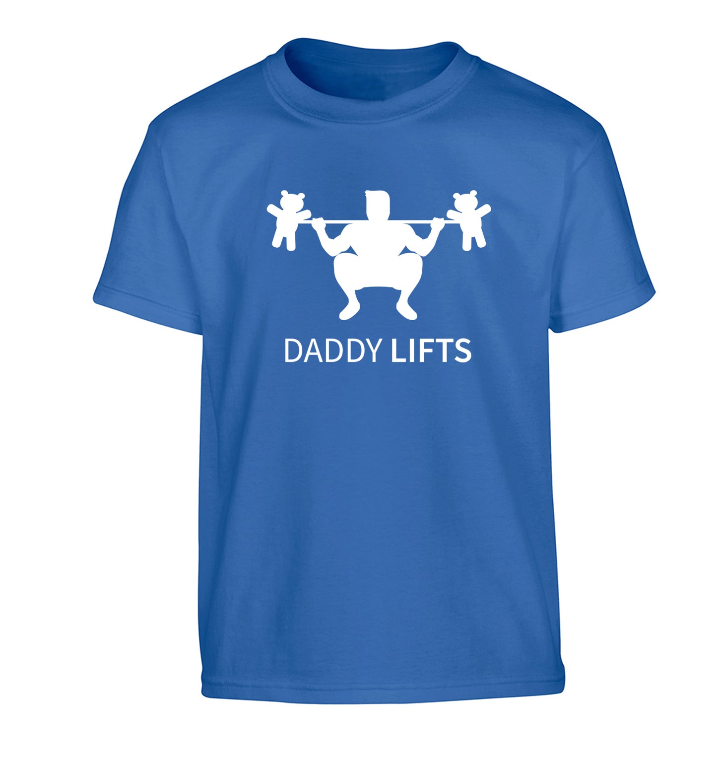 Daddy lifts Children's blue Tshirt 12-13 Years