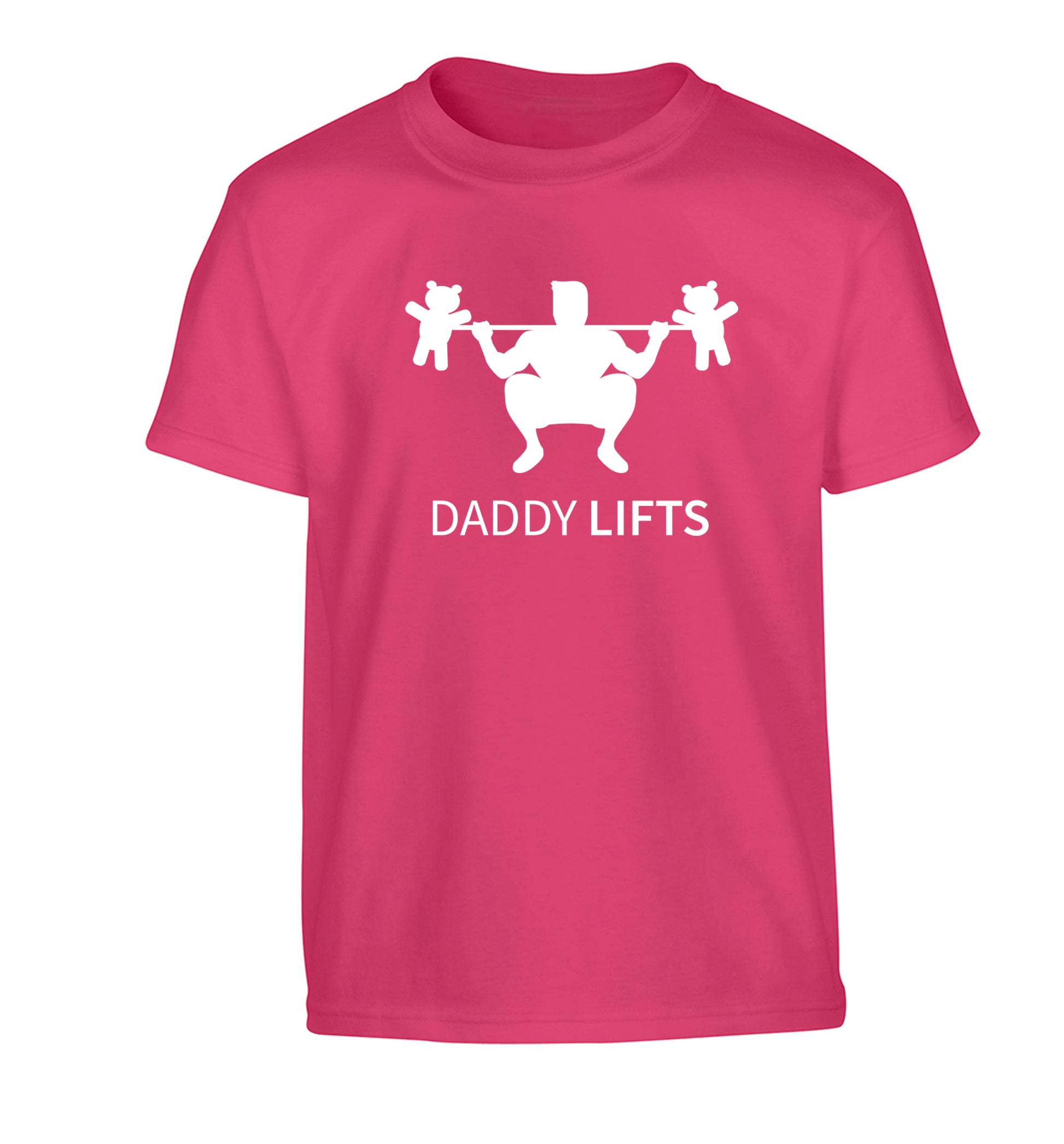 Daddy lifts Children's pink Tshirt 12-13 Years