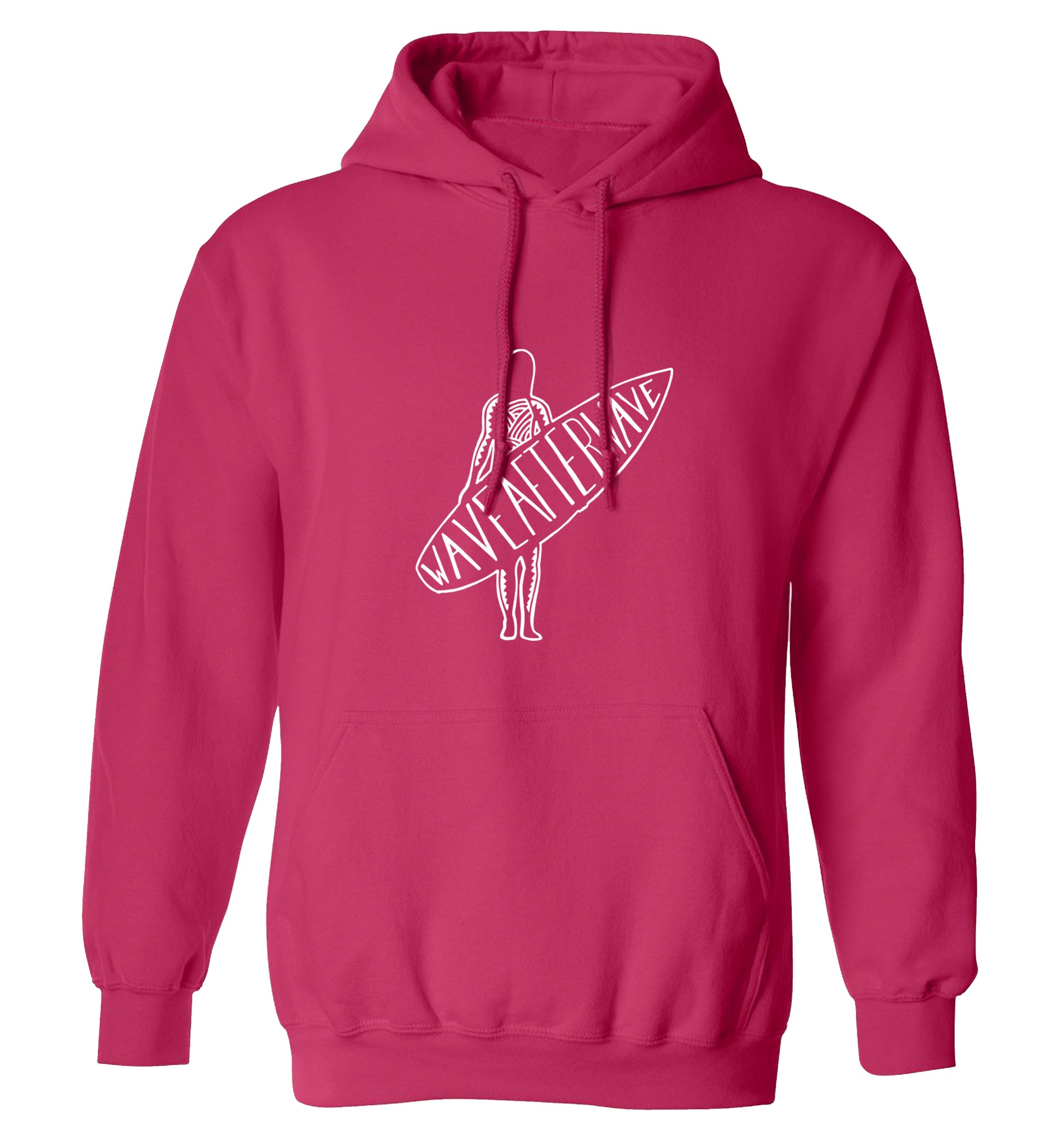 Wave after wave adults unisex pink hoodie 2XL