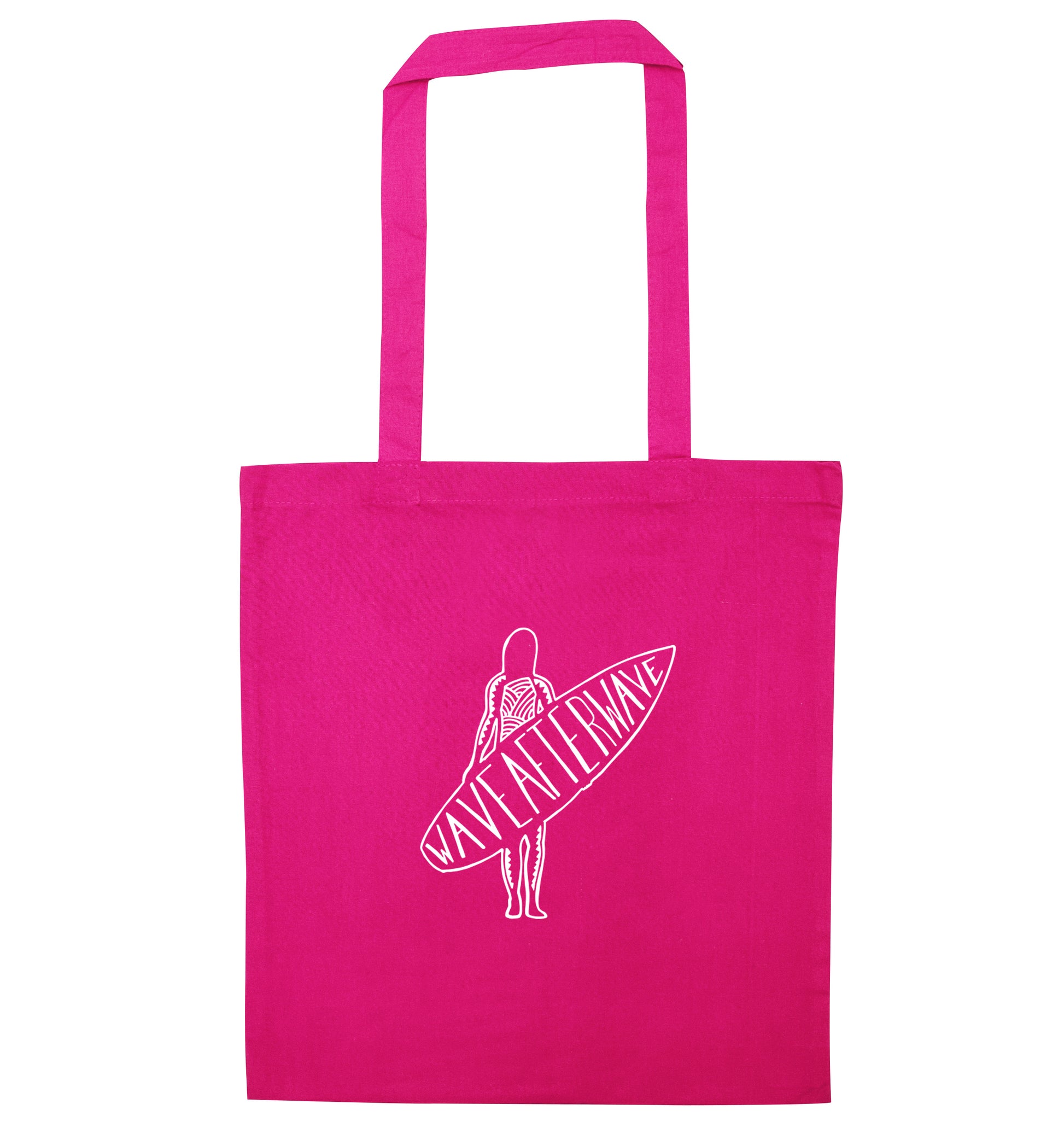 Wave after wave pink tote bag