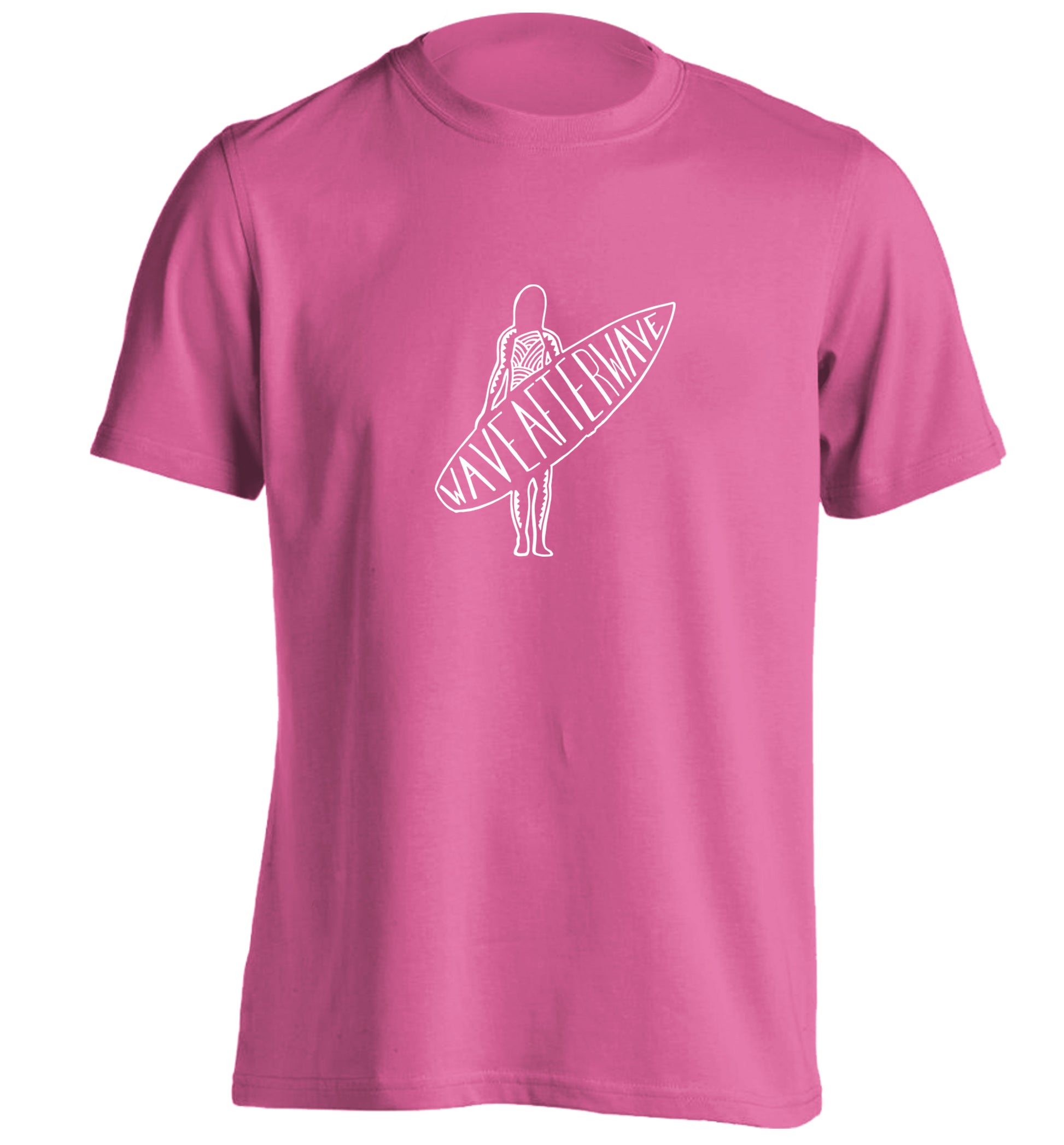 Wave after wave adults unisex pink Tshirt 2XL