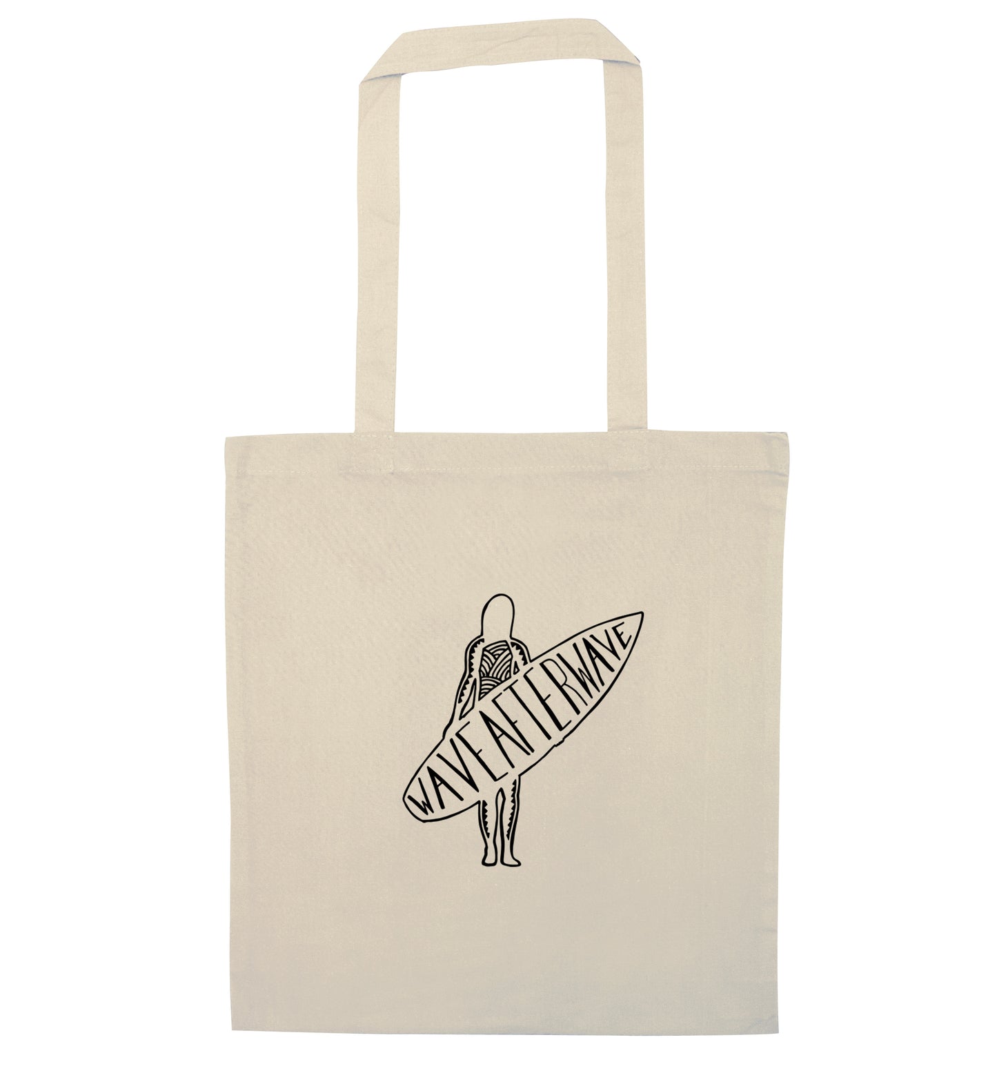 Wave after wave natural tote bag