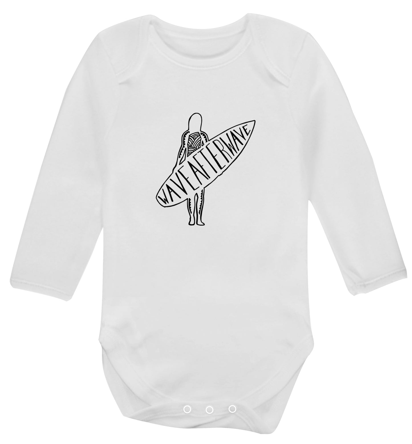 Wave after wave Baby Vest long sleeved white 6-12 months