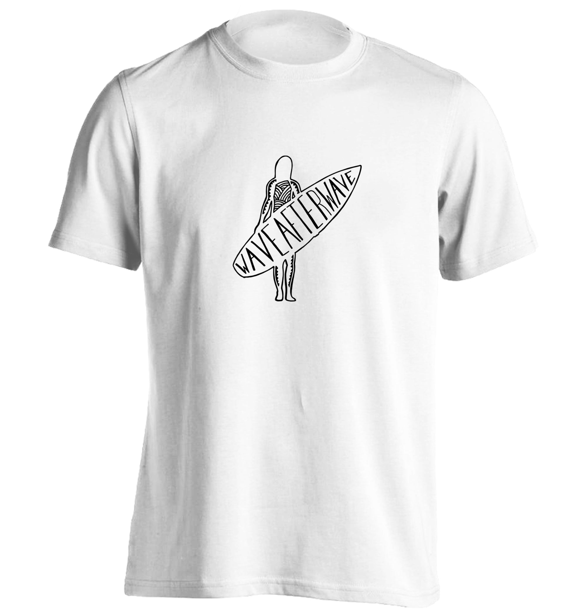 Wave after wave adults unisex white Tshirt 2XL