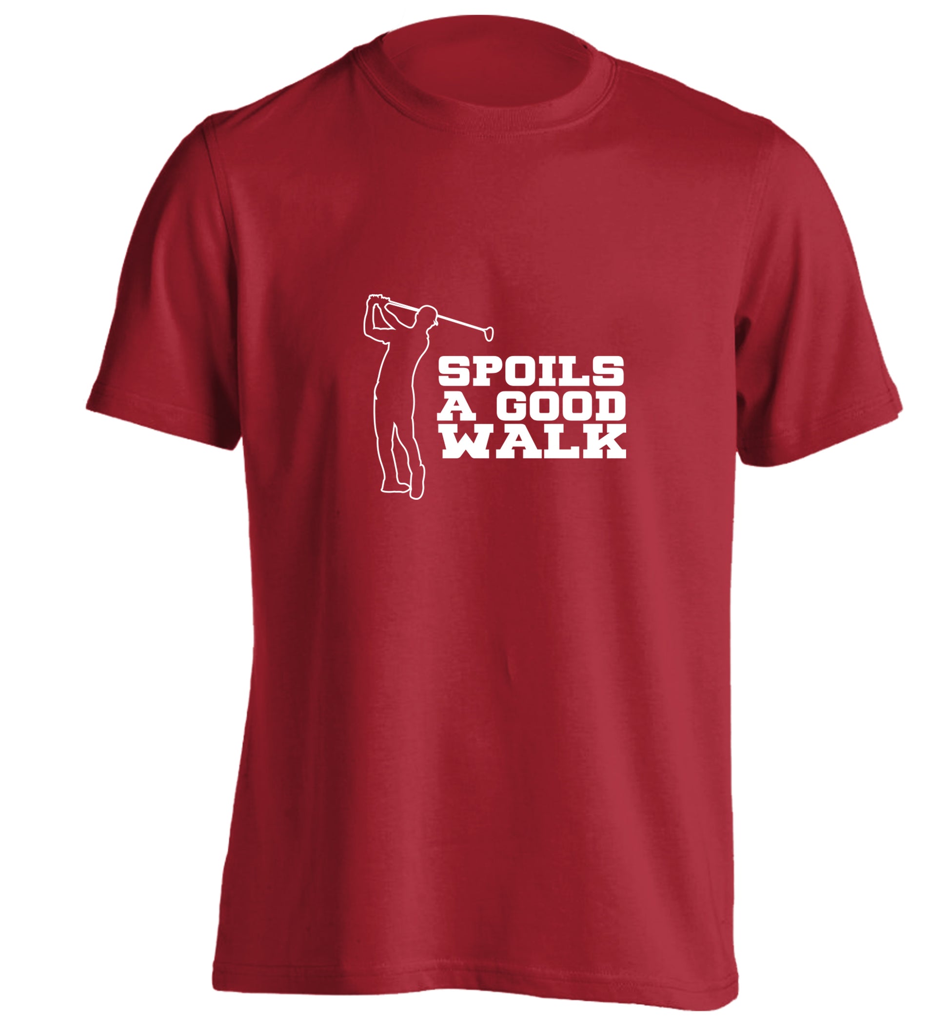 Golf spoils a good walk adults unisex red Tshirt 2XL