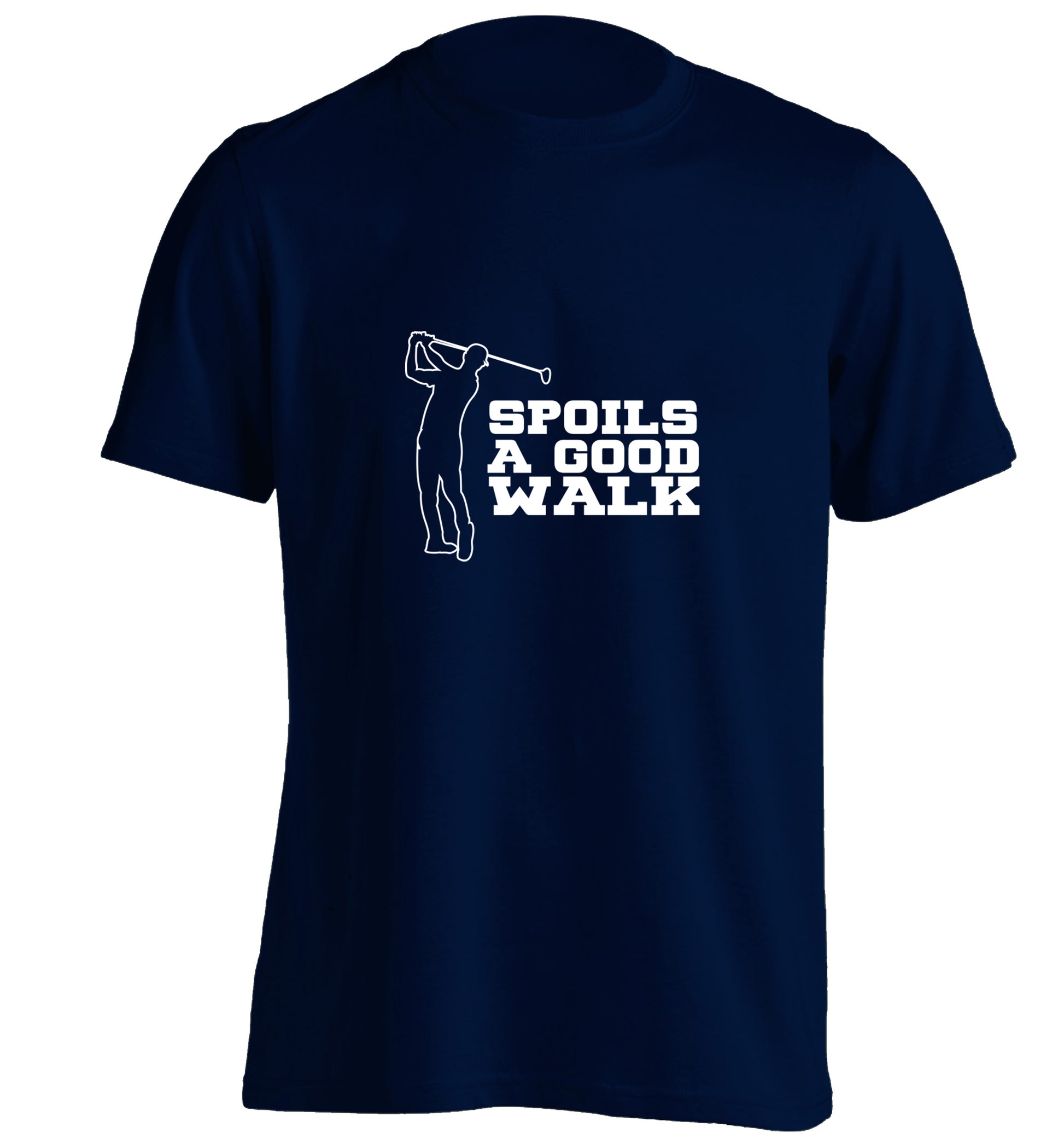 Golf spoils a good walk adults unisex navy Tshirt 2XL