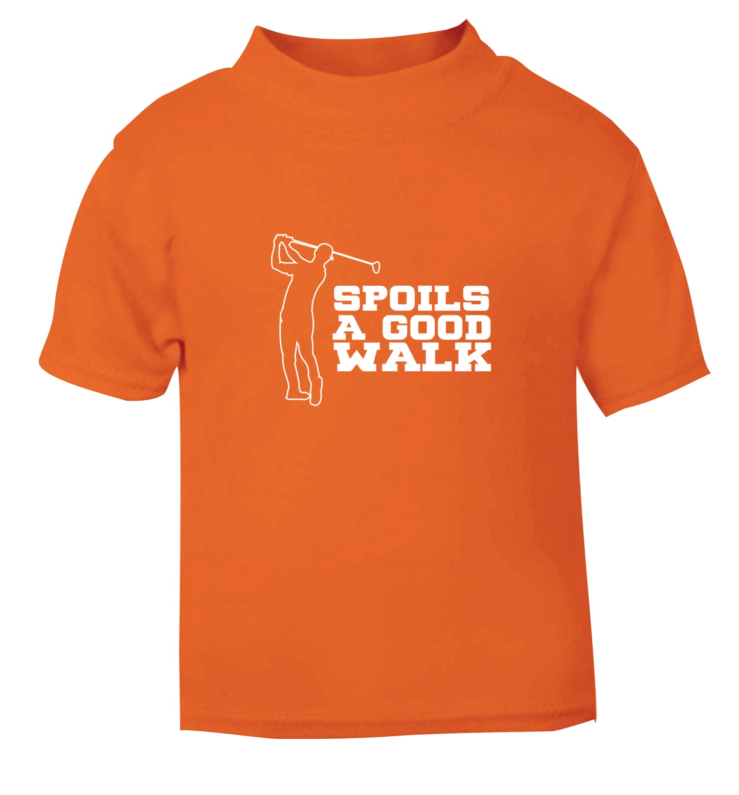 Golf spoils a good walk orange Baby Toddler Tshirt 2 Years