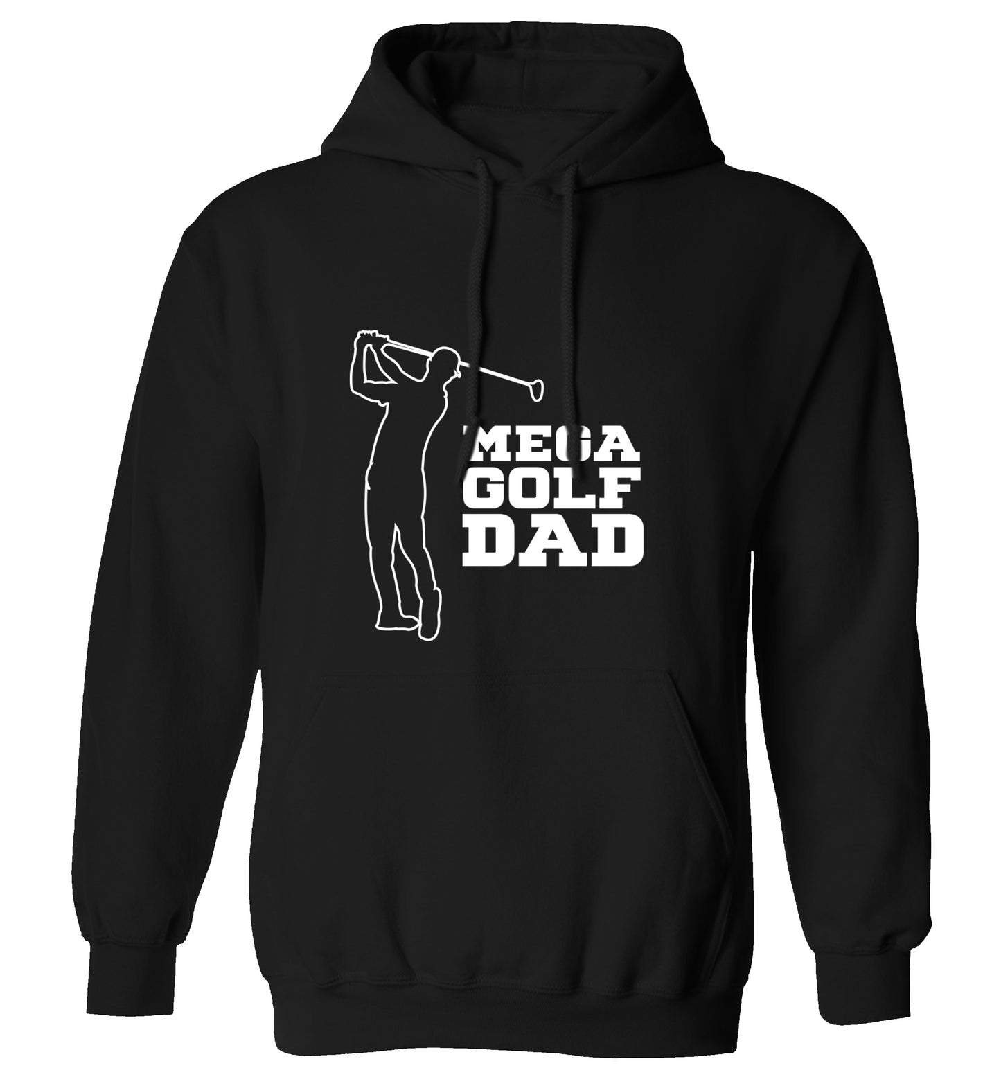 Mega golfing dad adults unisex black hoodie 2XL