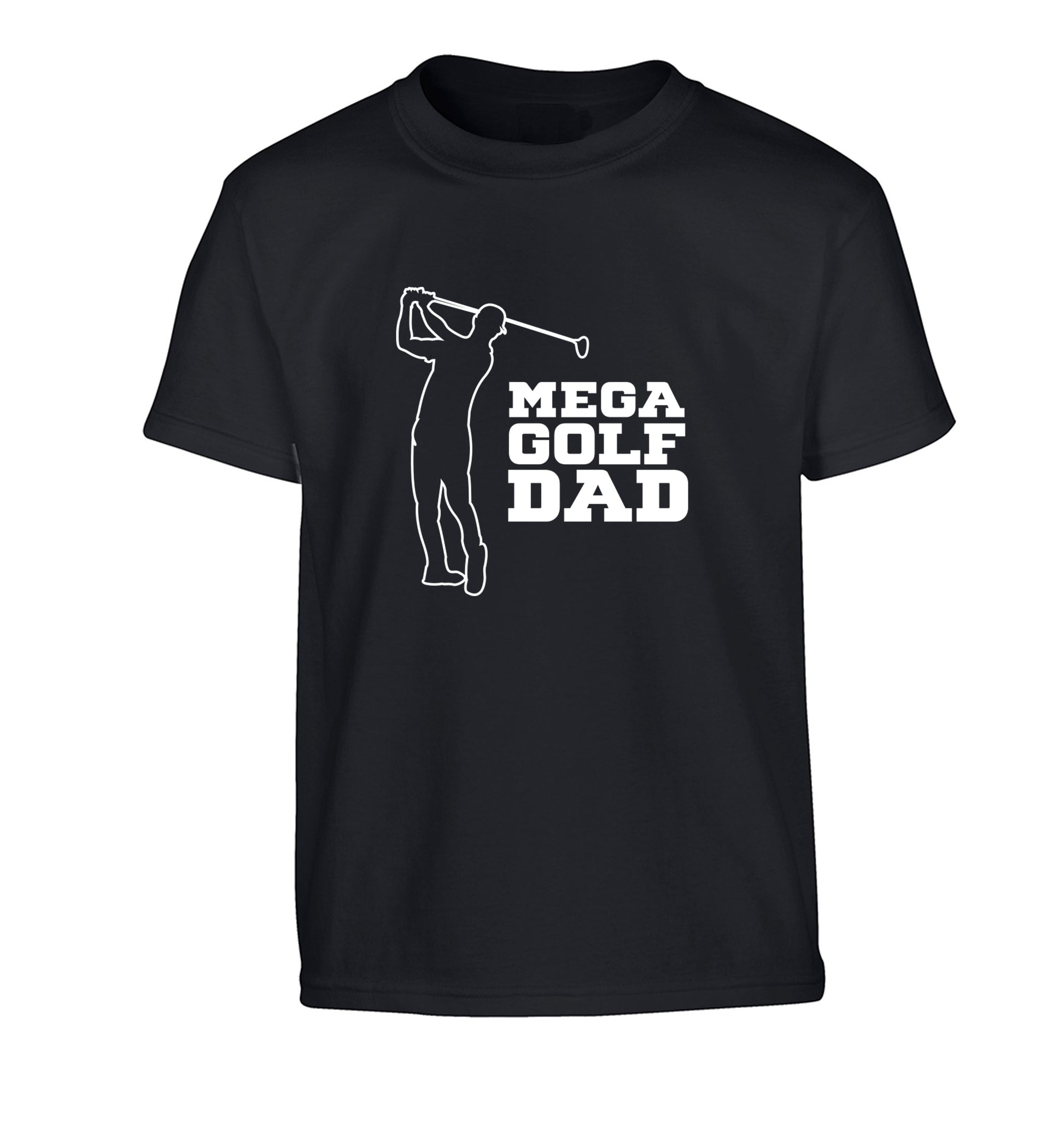 Mega golfing dad Children's black Tshirt 12-13 Years