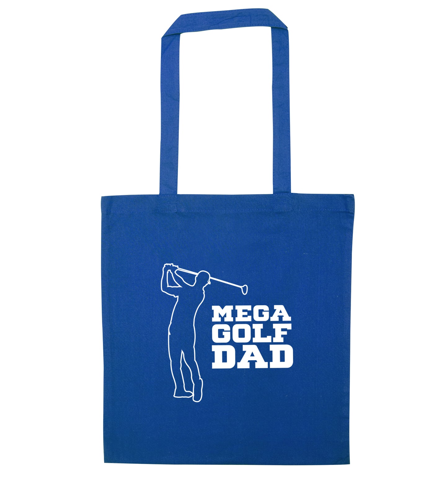 Mega golfing dad blue tote bag