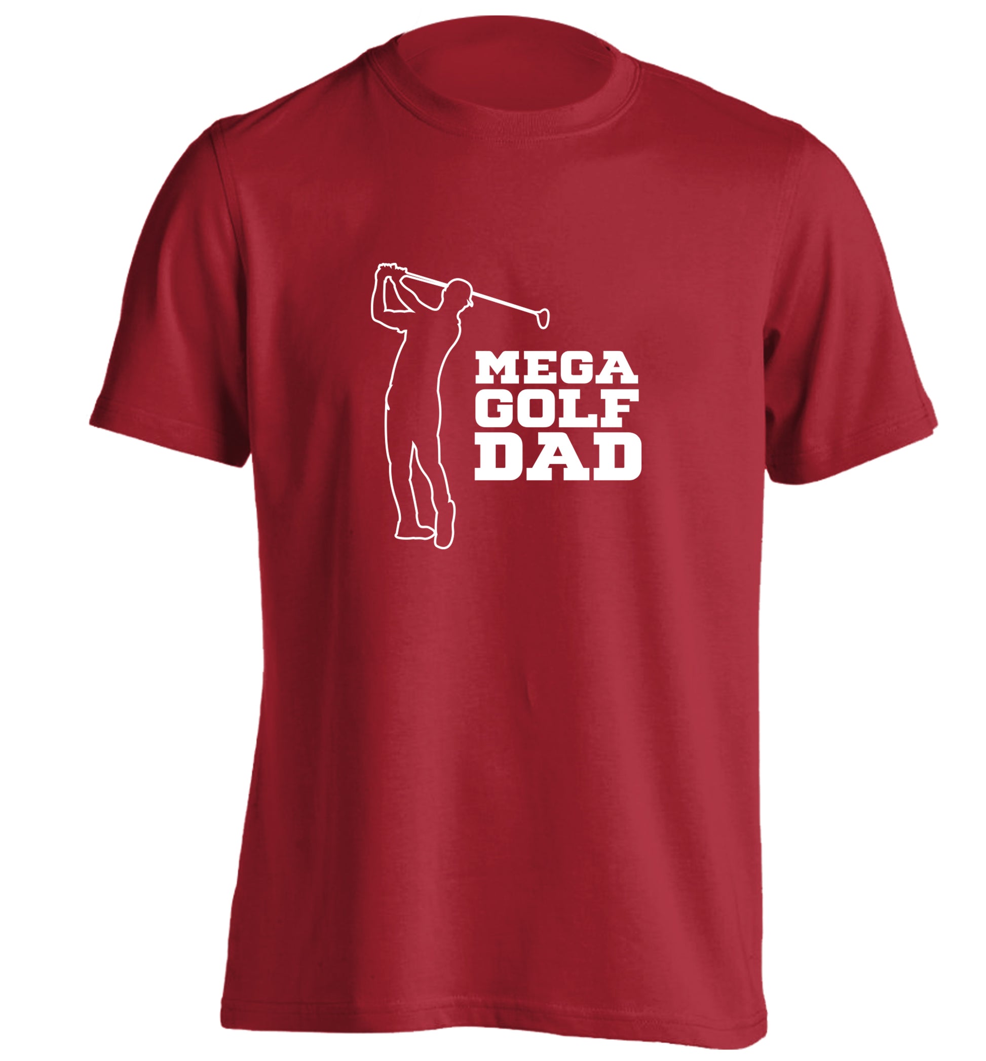 Mega golfing dad adults unisex red Tshirt 2XL