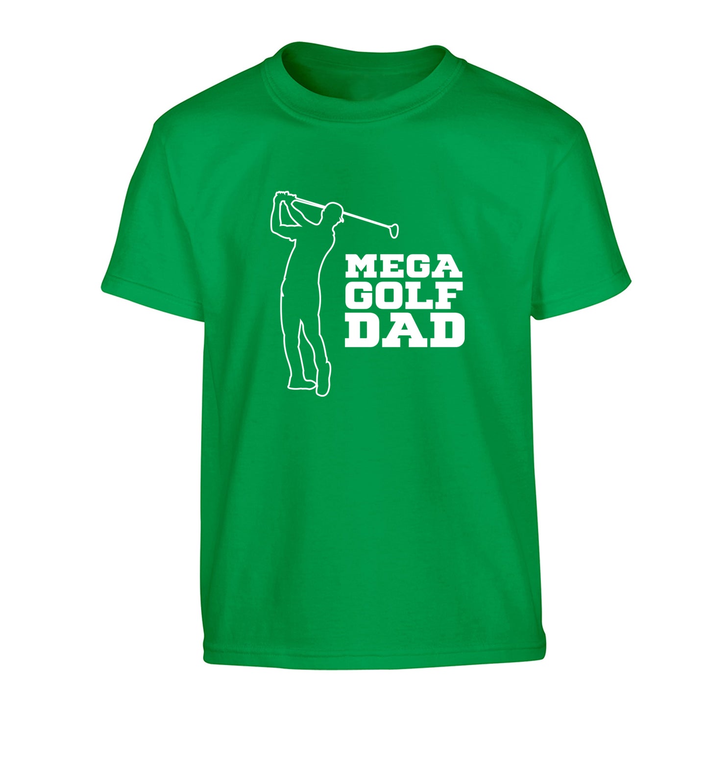 Mega golfing dad Children's green Tshirt 12-13 Years