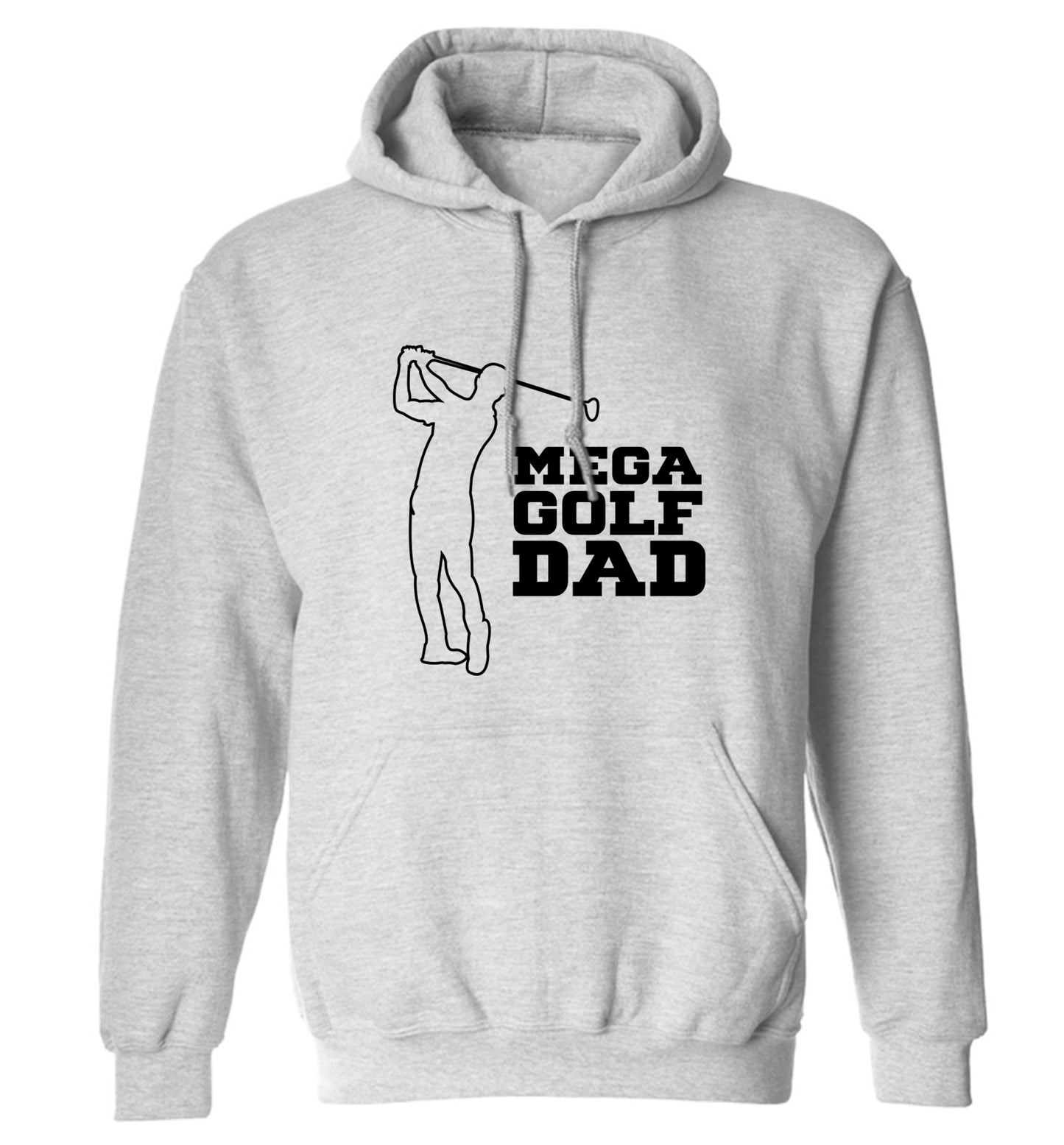 Mega golfing dad adults unisex grey hoodie 2XL