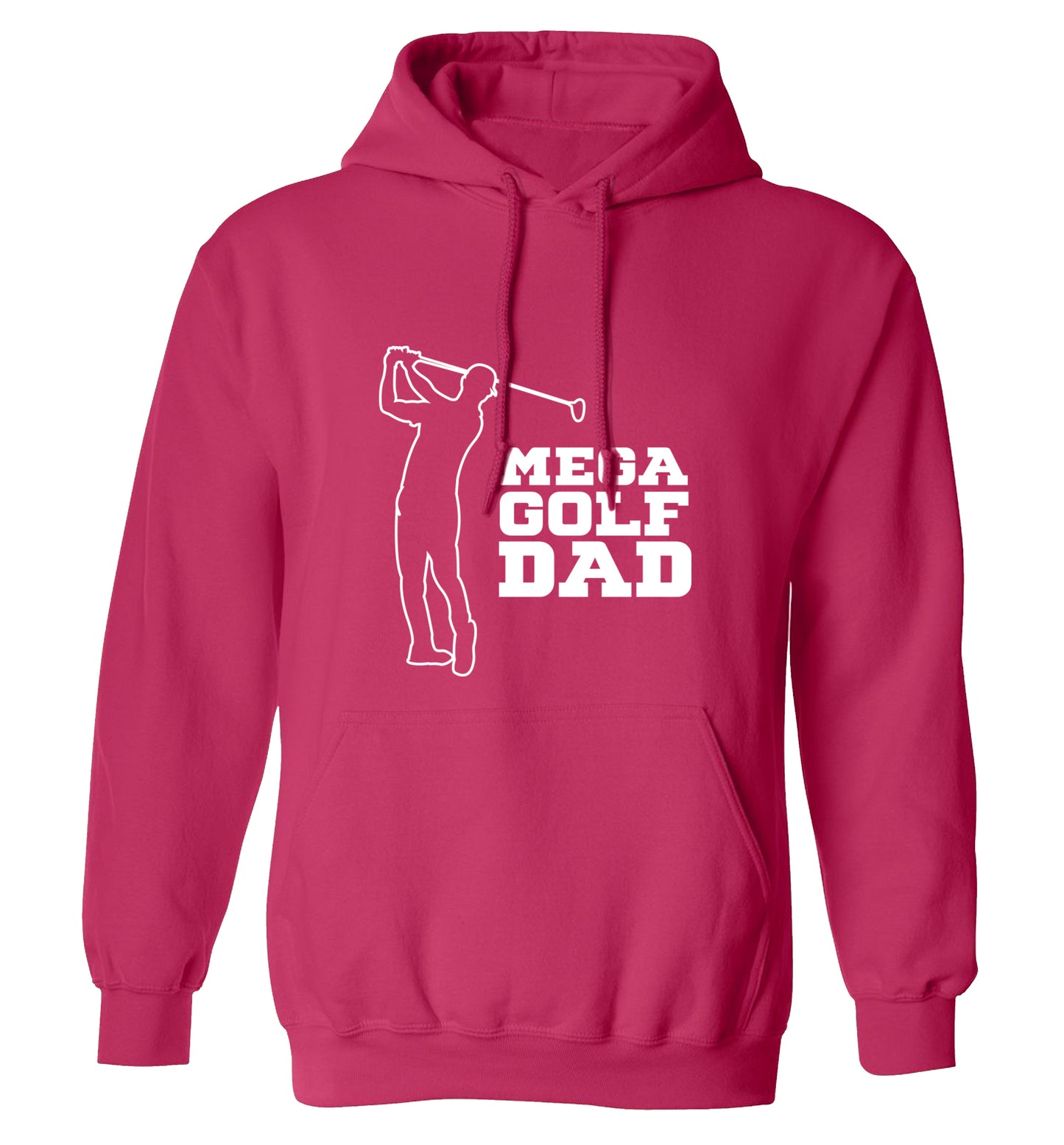 Mega golfing dad adults unisex pink hoodie 2XL