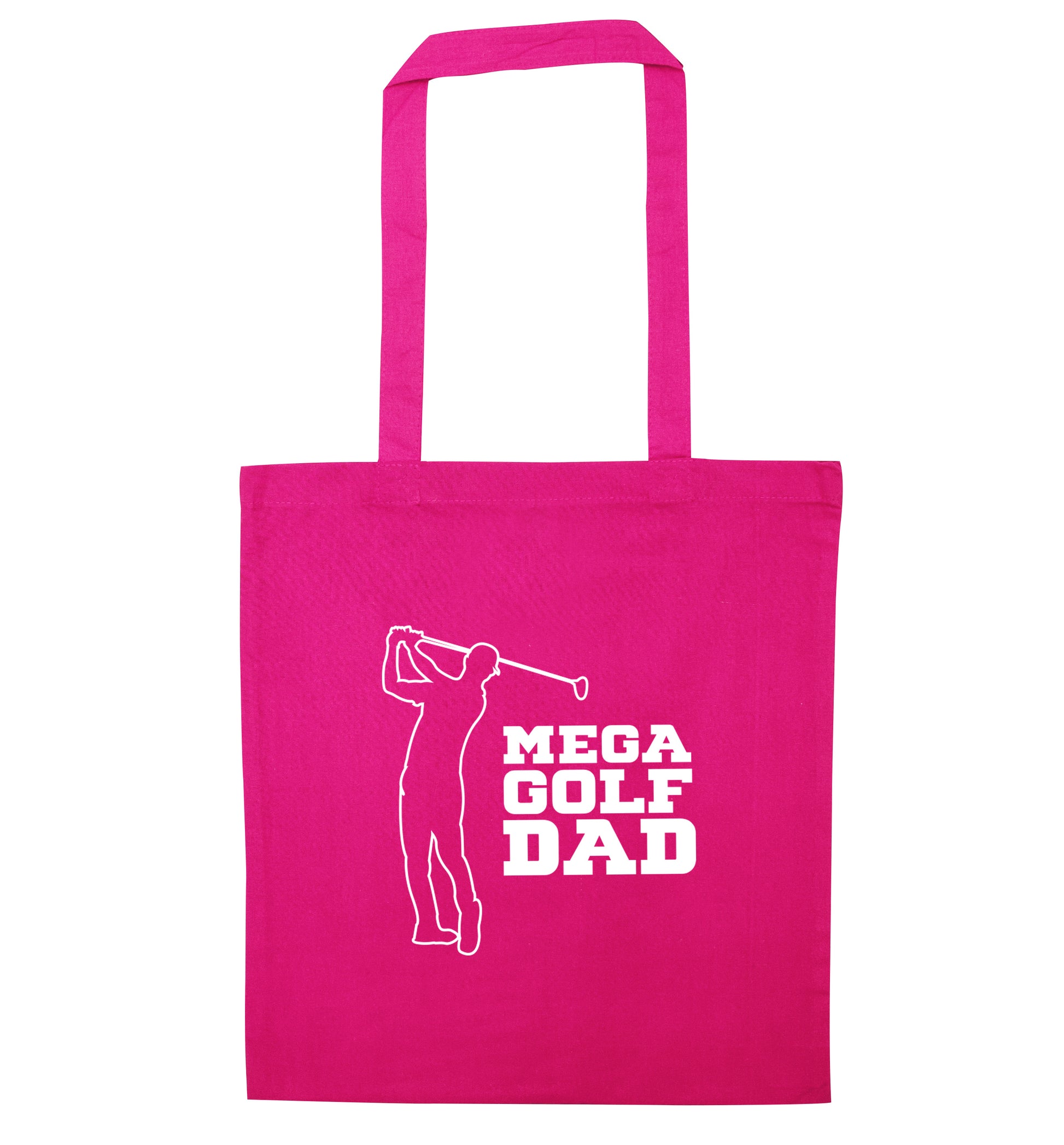 Mega golfing dad pink tote bag