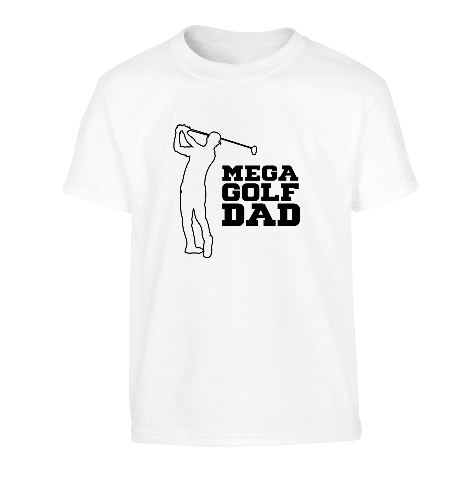 Mega golfing dad Children's white Tshirt 12-13 Years