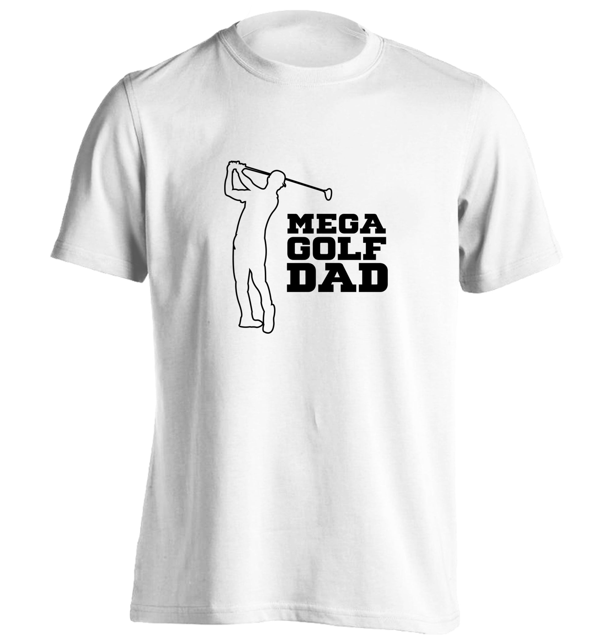 Mega golfing dad adults unisex white Tshirt 2XL