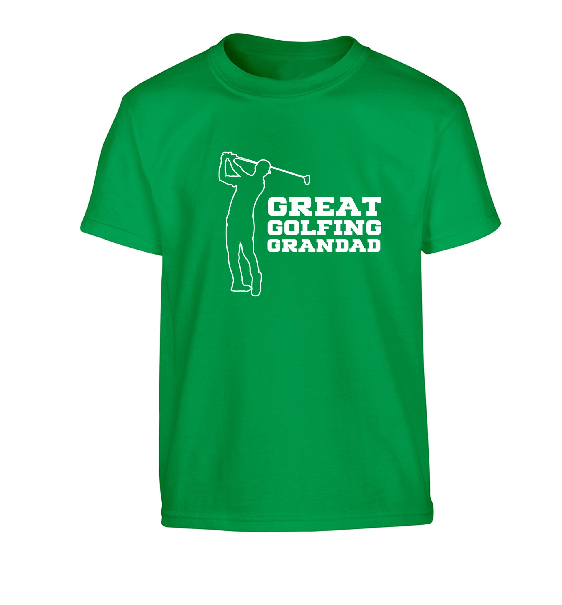 Great Golfing Grandad Children's green Tshirt 12-13 Years