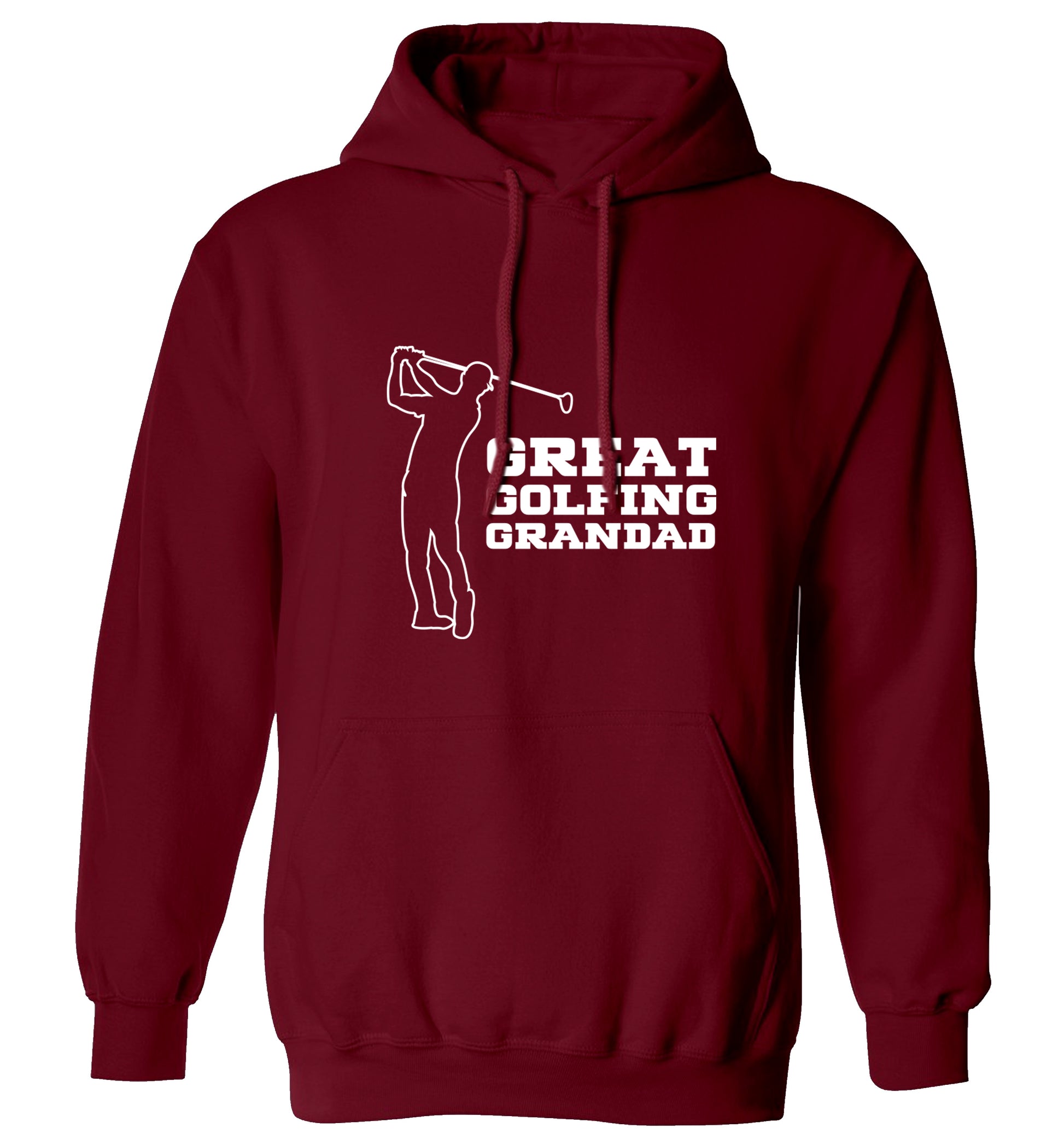 Great Golfing Grandad adults unisex maroon hoodie 2XL