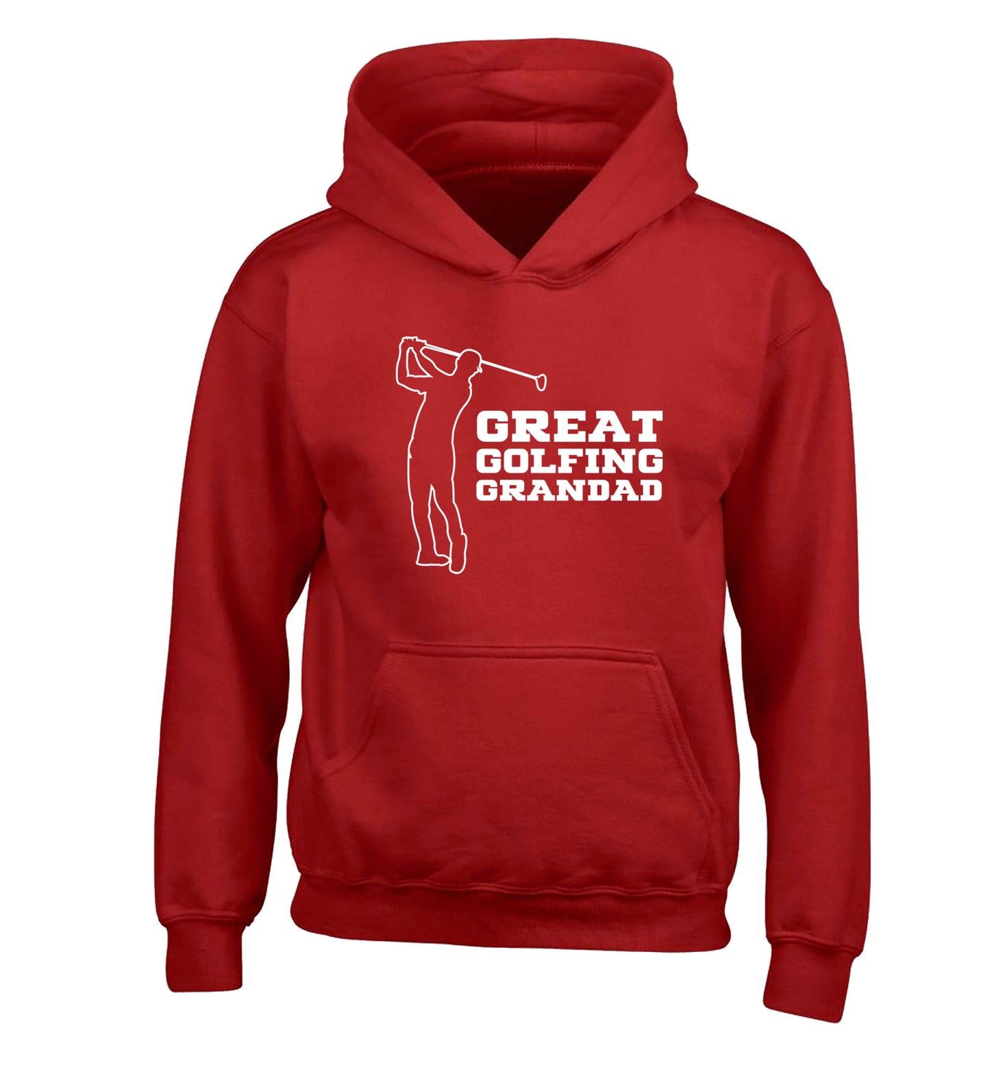 Great Golfing Grandad children's red hoodie 12-13 Years