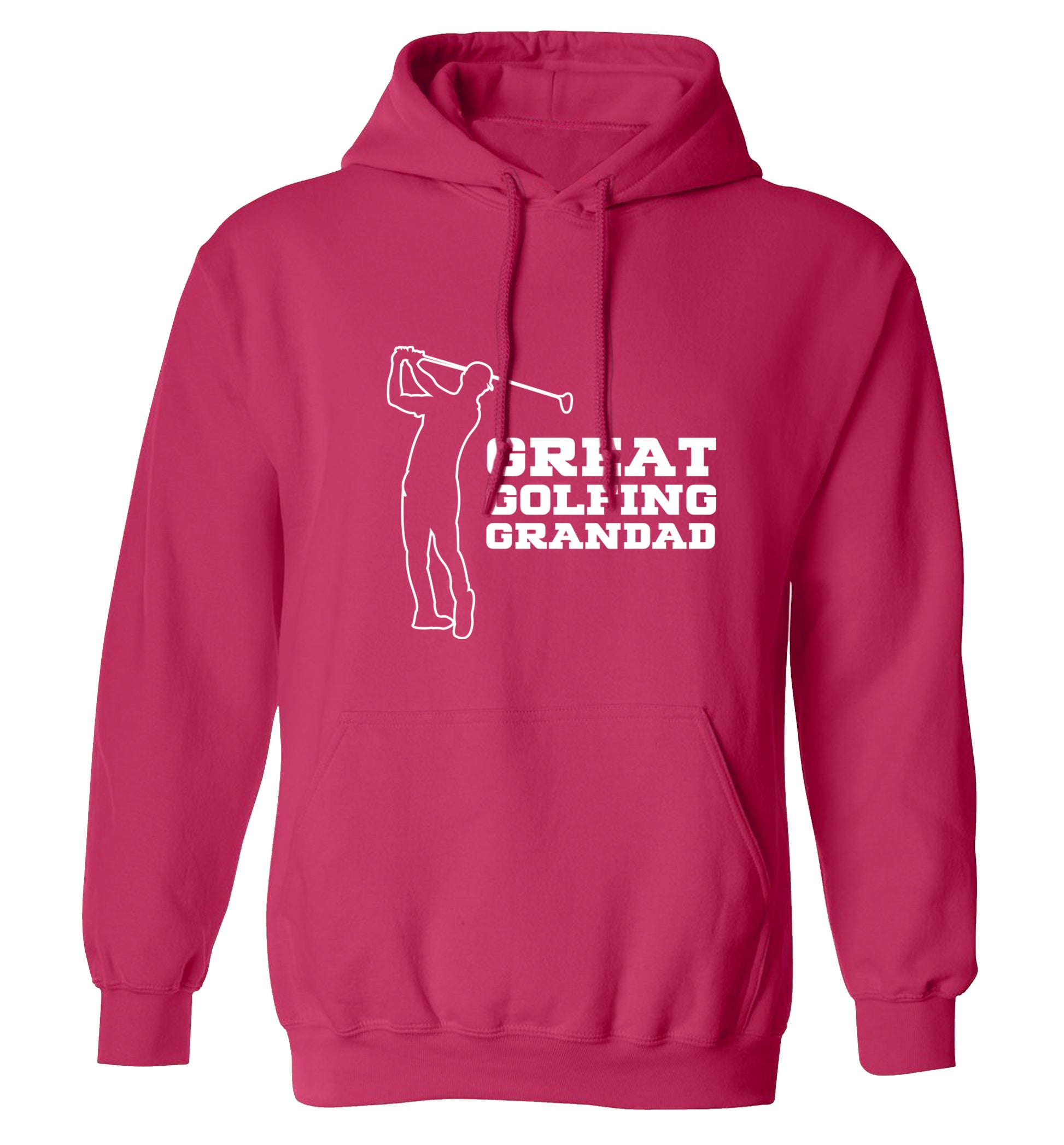 Great Golfing Grandad adults unisex pink hoodie 2XL