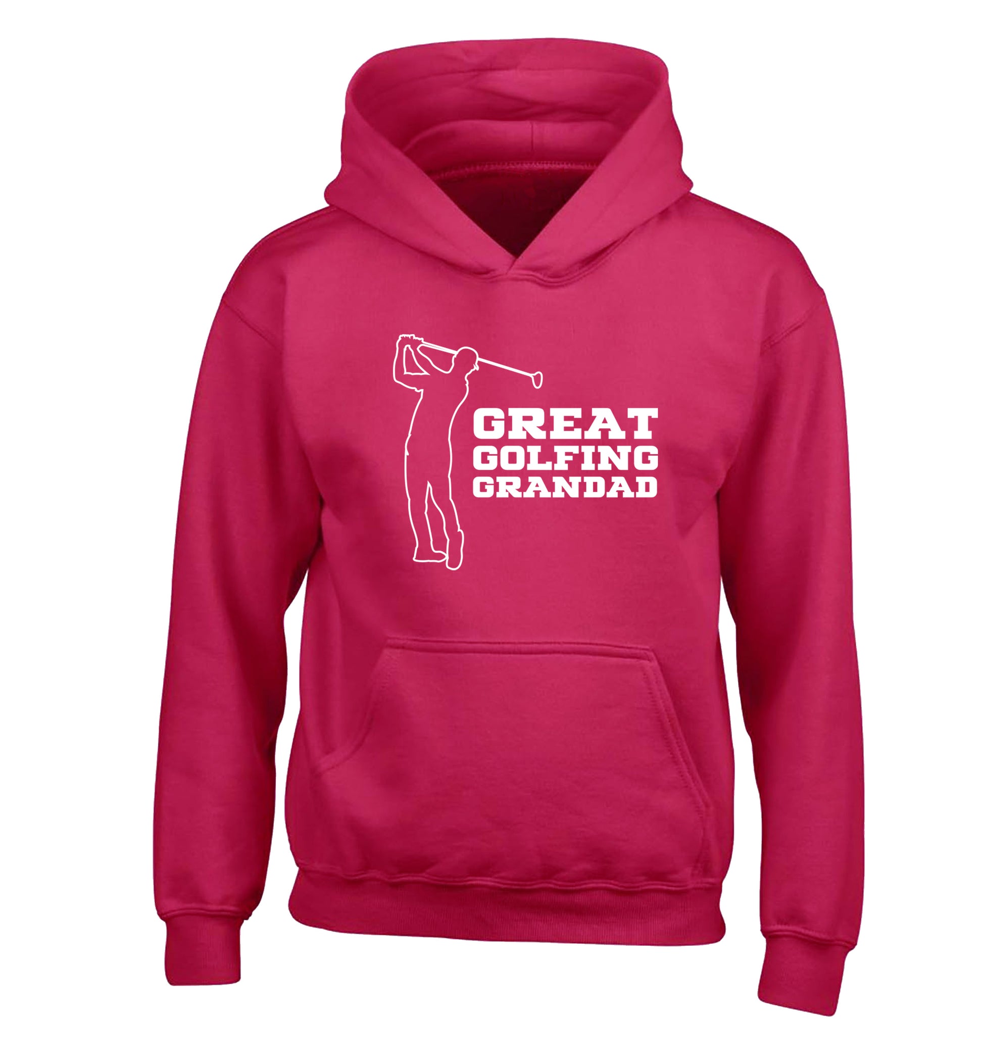 Great Golfing Grandad children's pink hoodie 12-13 Years