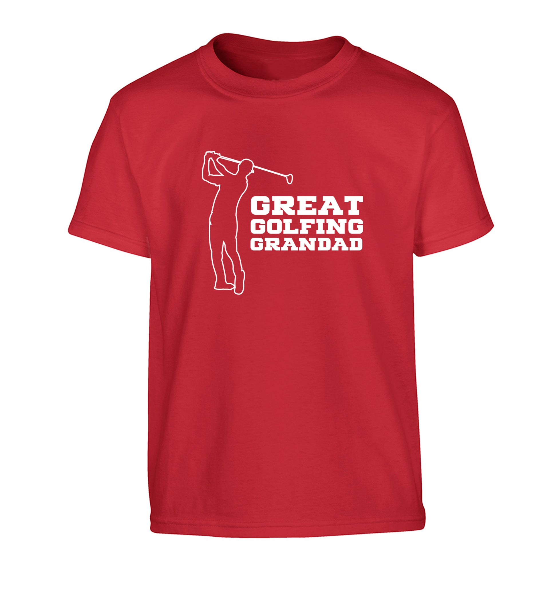 Great Golfing Grandad Children's red Tshirt 12-13 Years