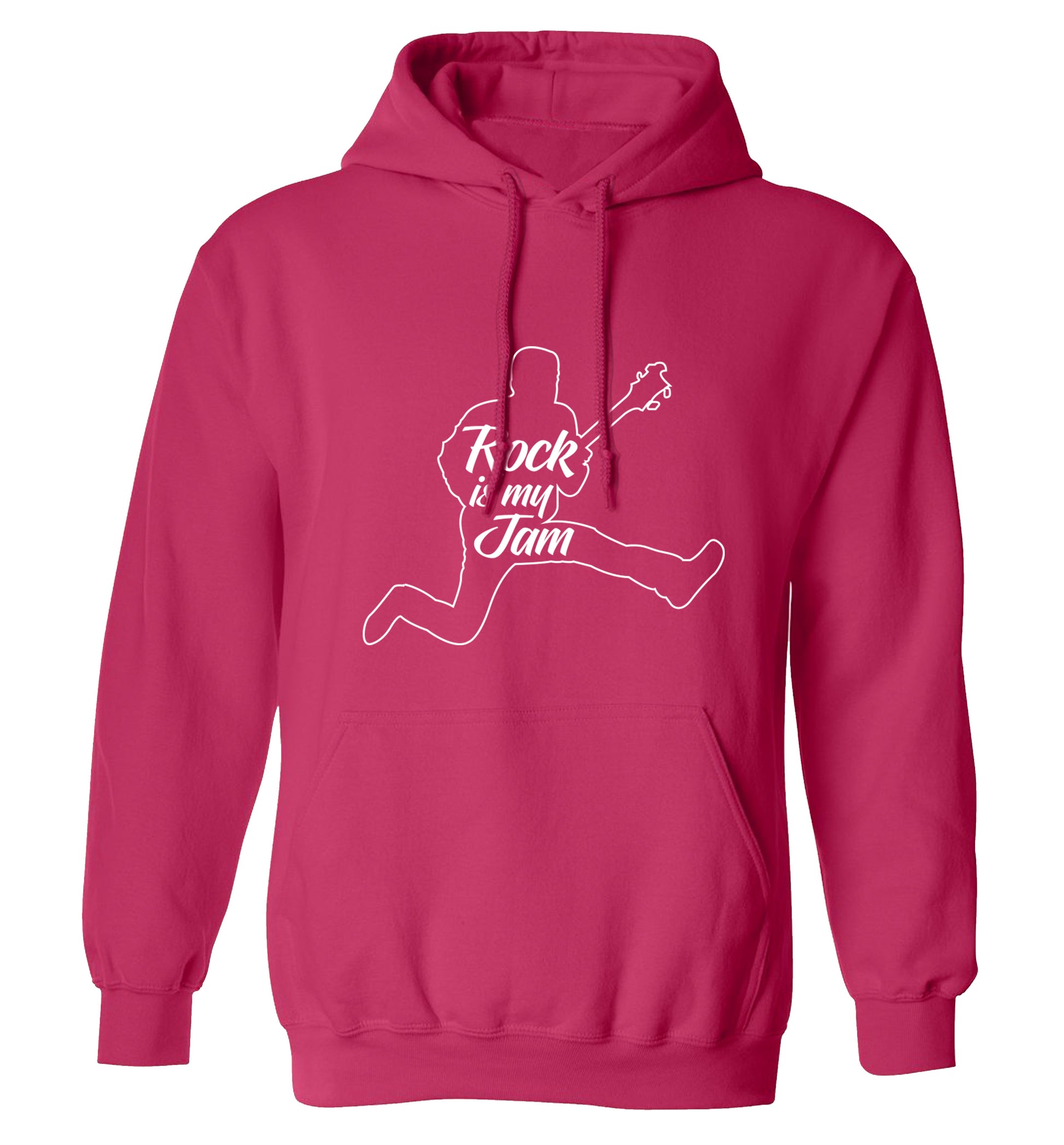 Rock is my jam adults unisex pink hoodie 2XL